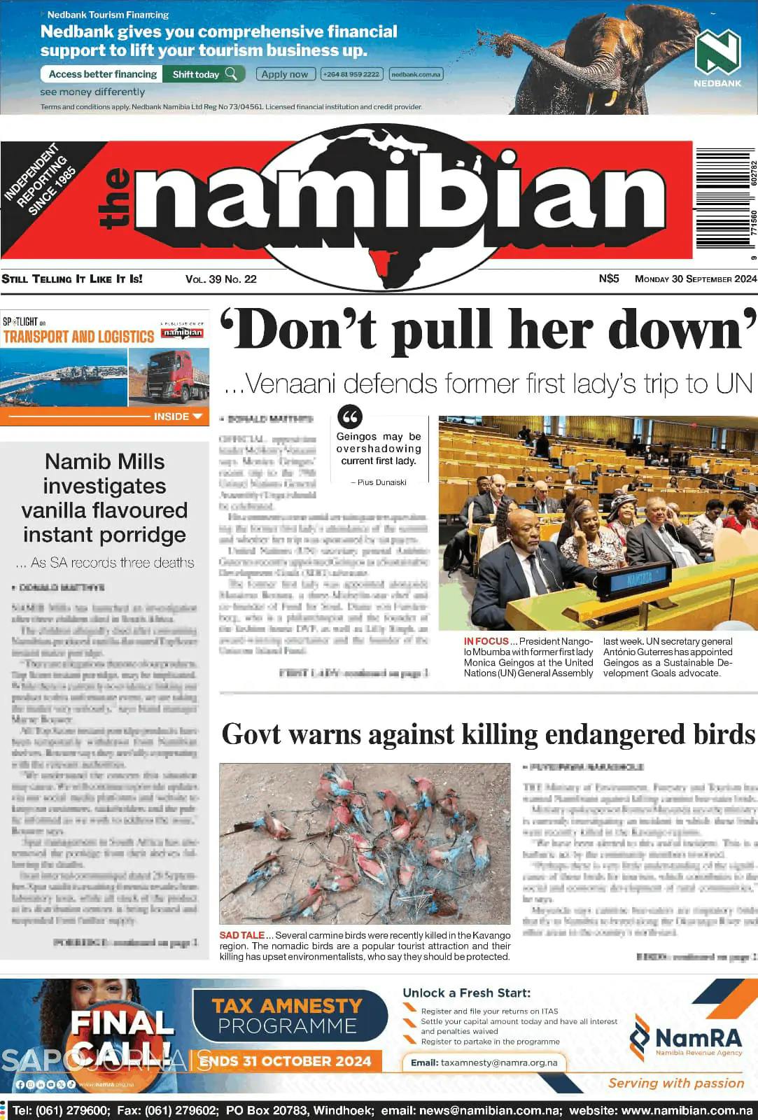 Capa The Namibian