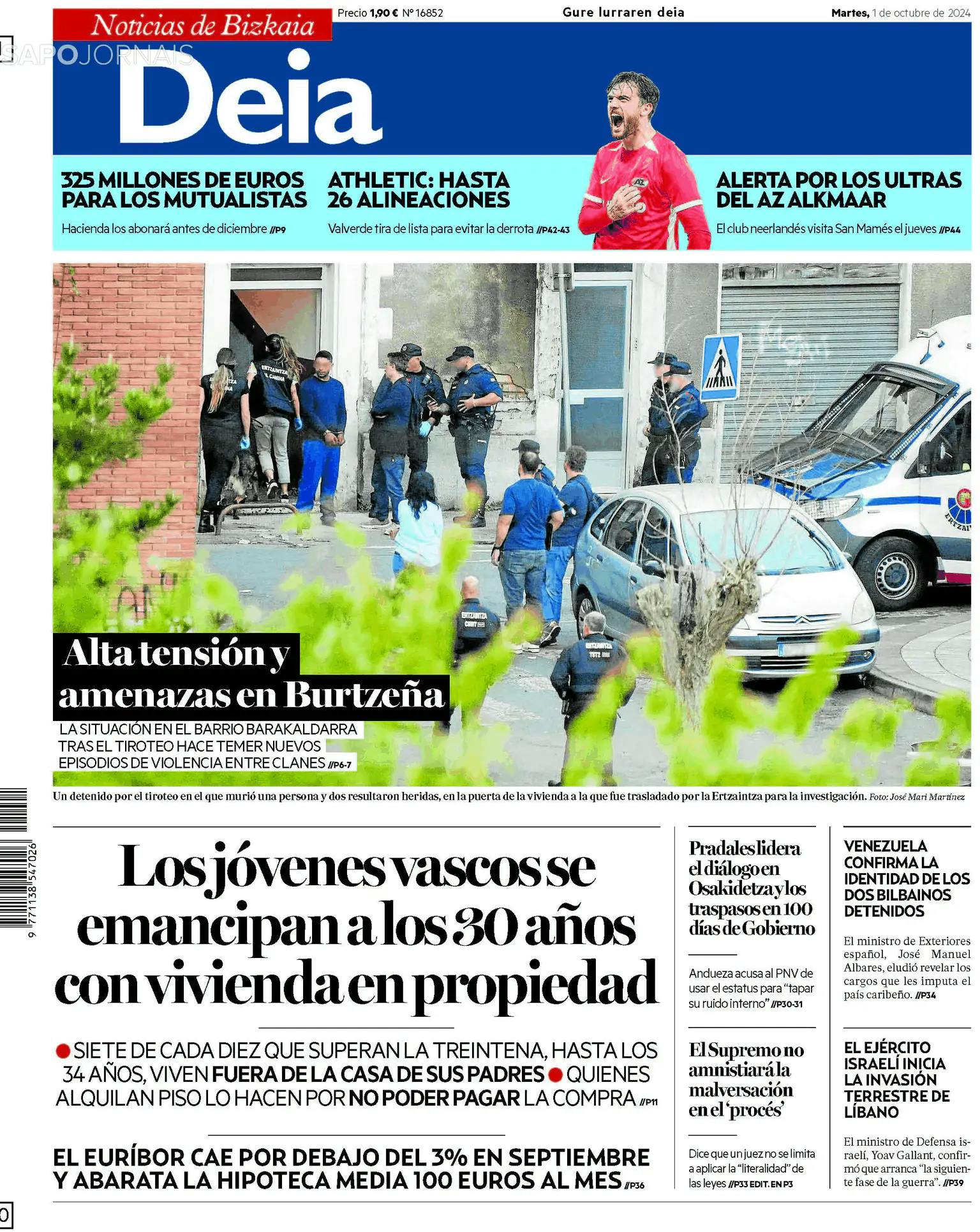 Capa Deia-Noticias de Bizkaia