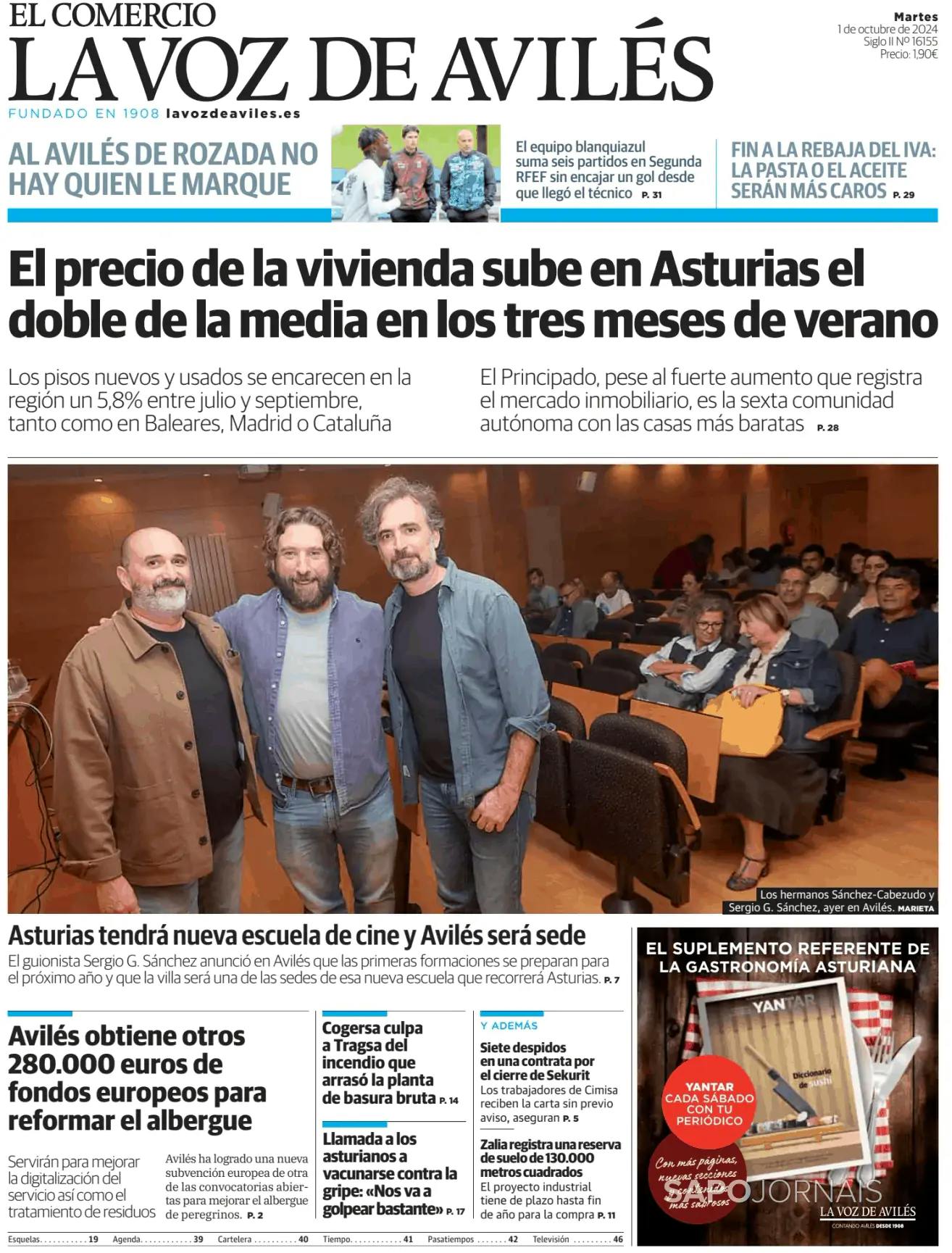 Capa El Comercio La Voz de Avilés