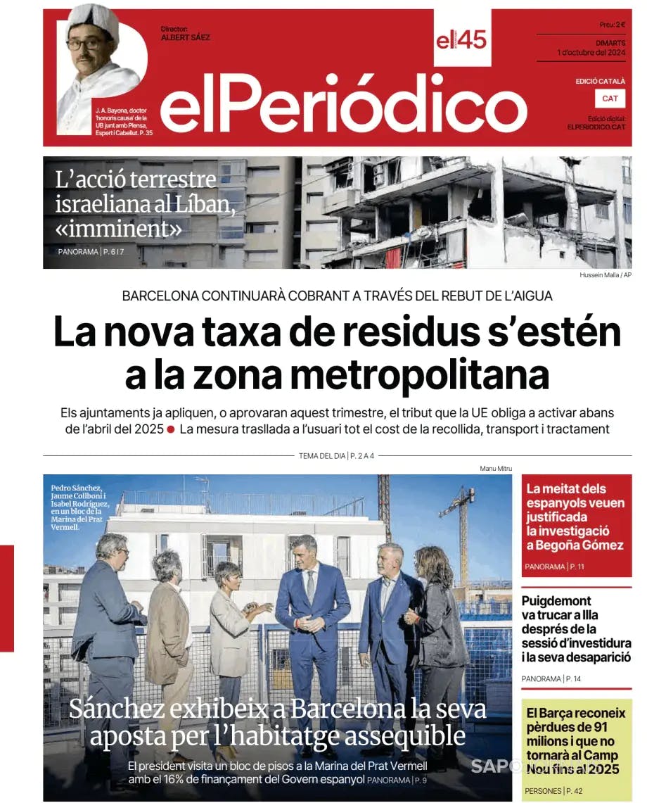 Capa El Periódico de Catalá