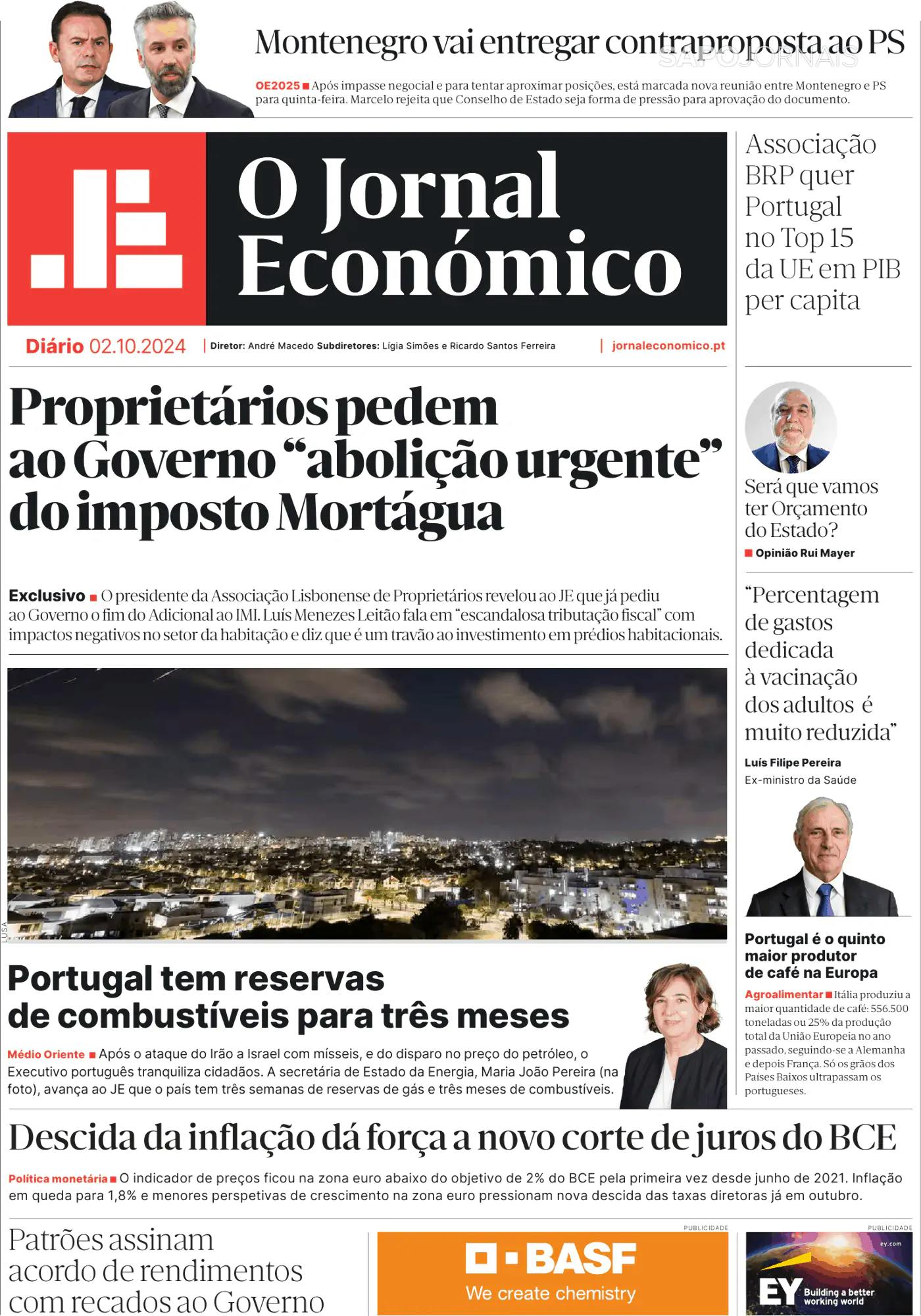 Capa O Jornal Económico