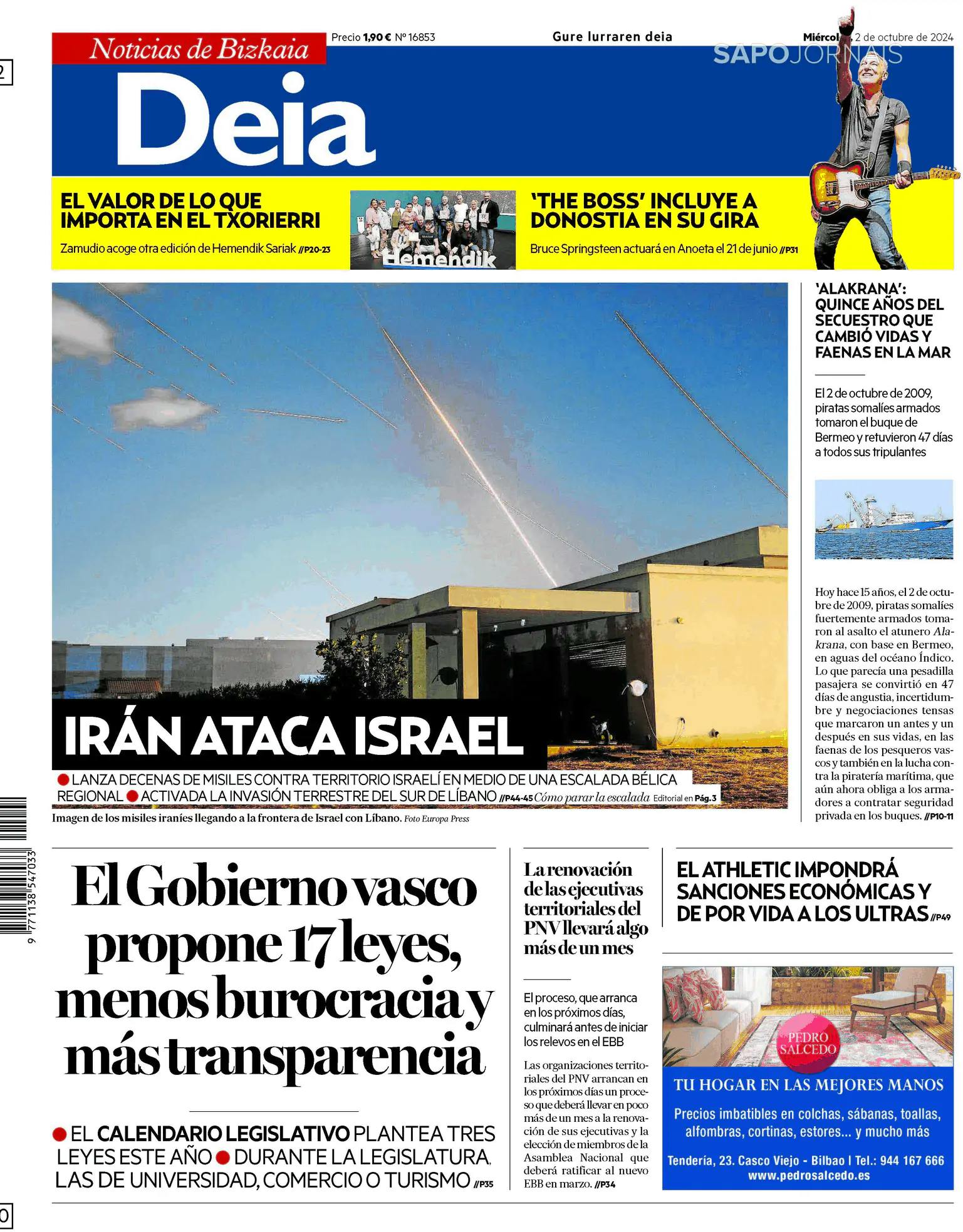 Capa Deia-Noticias de Bizkaia