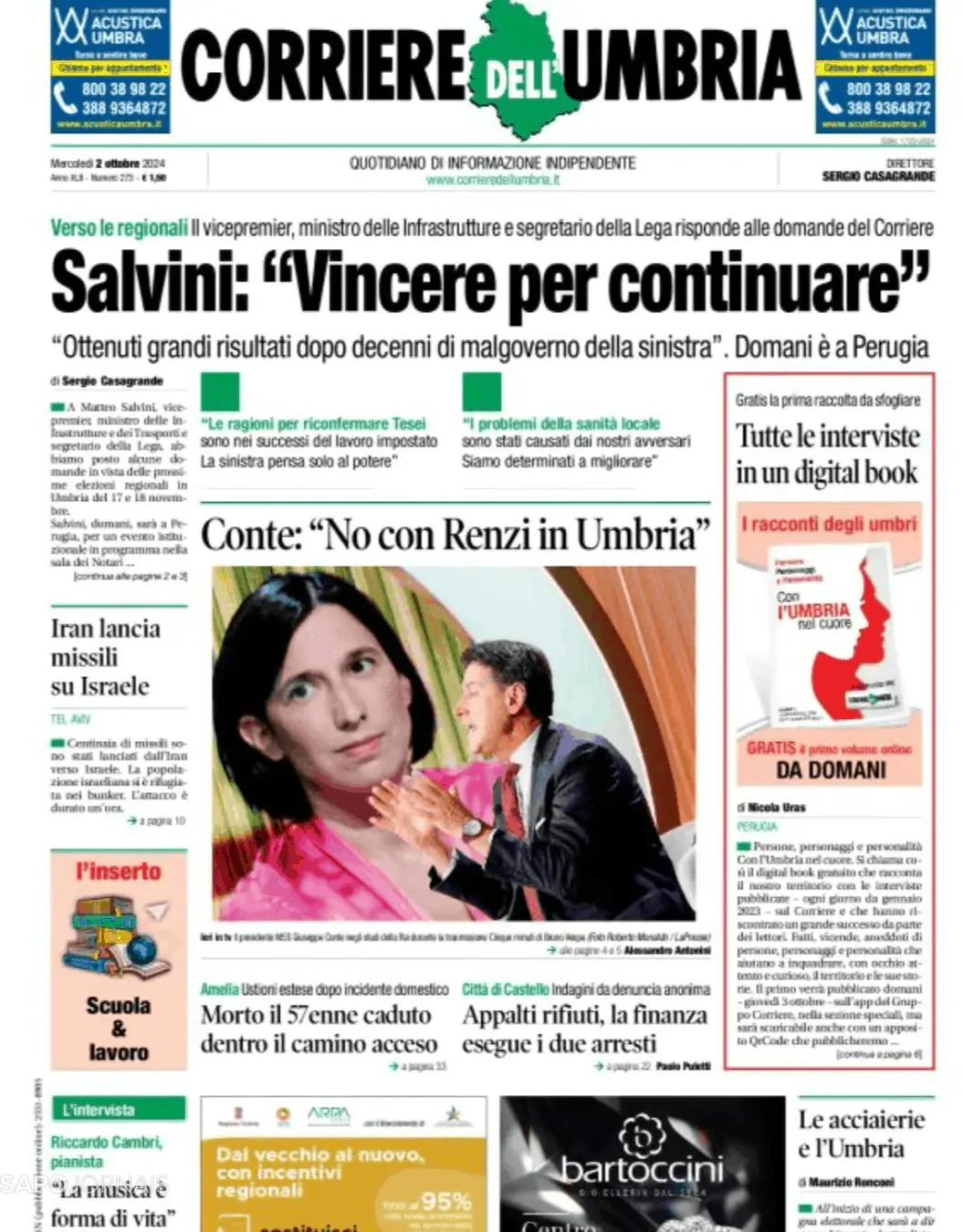 Capa Corriere dell'Umbria