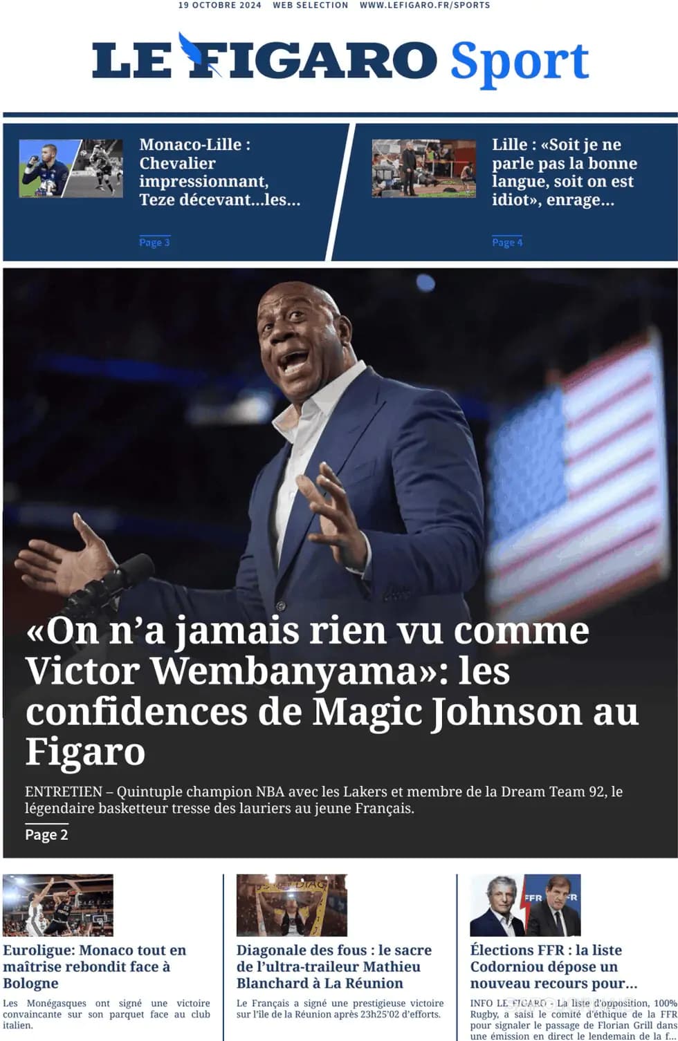 Capa Le Figaro Sport