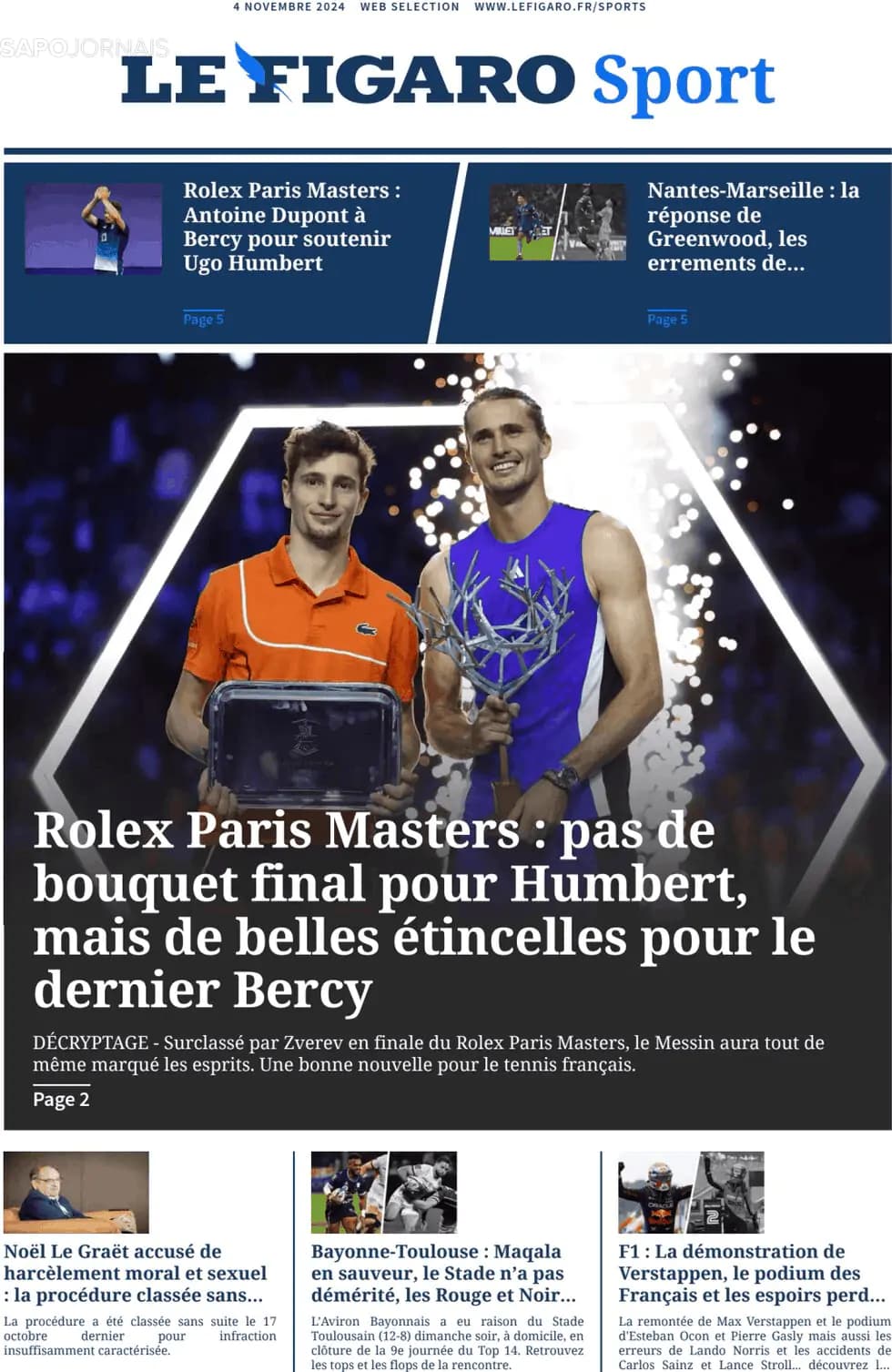 Capa Le Figaro Sport