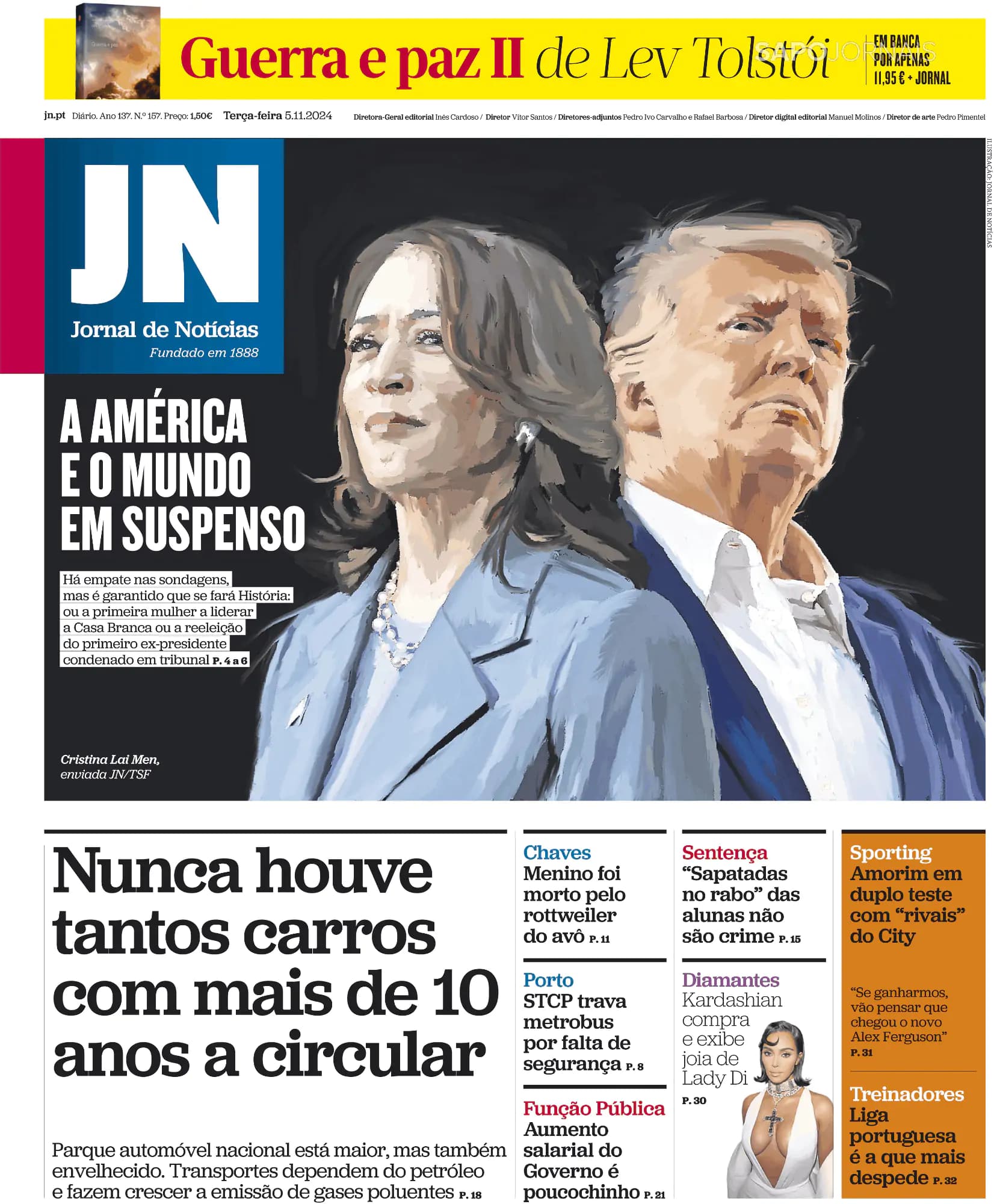 Capa Jornal de Notícias