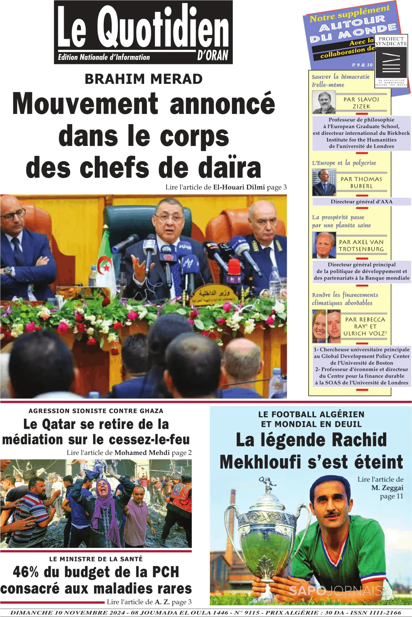 Capa Le Quotidien D’Oran