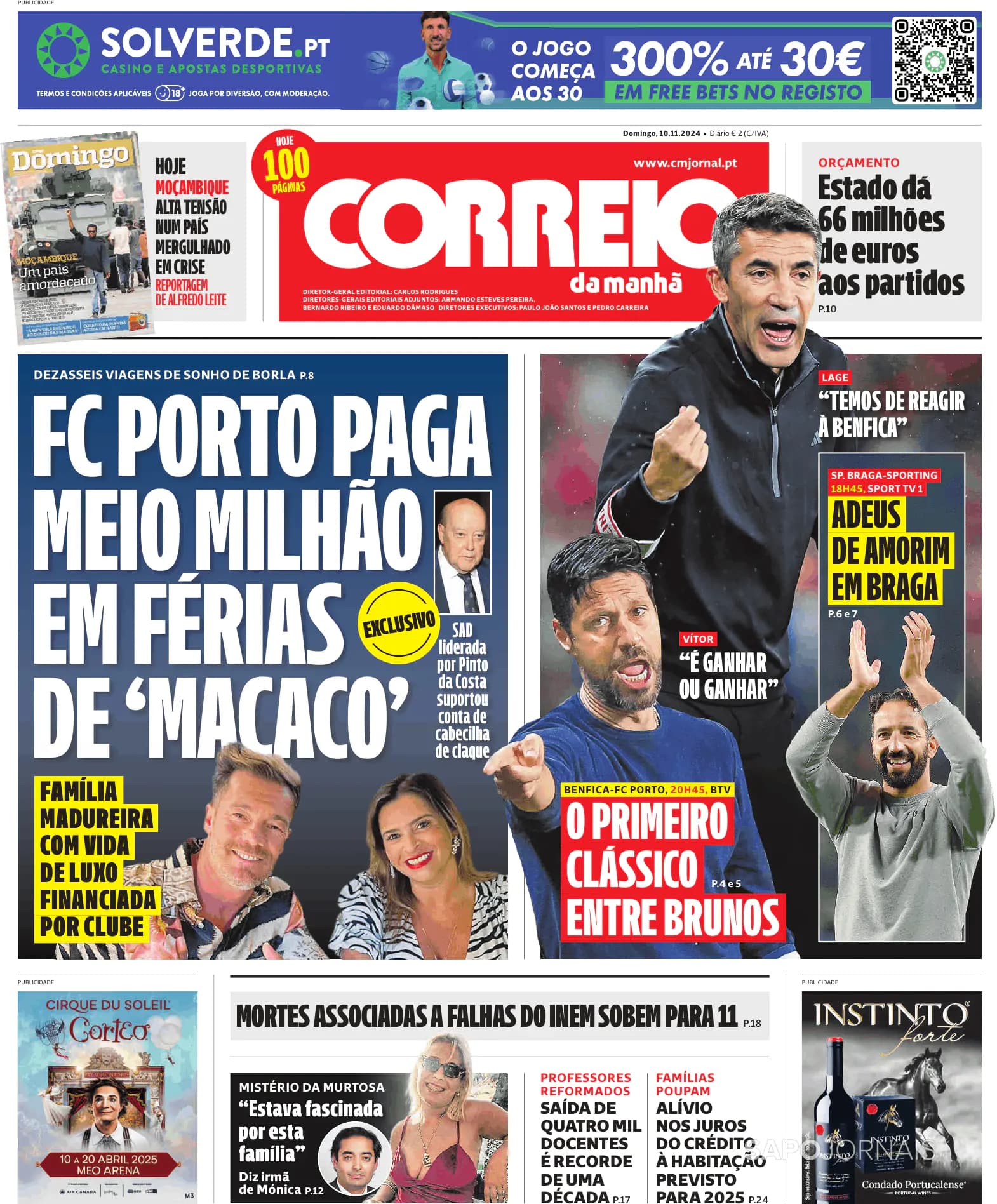 Capa Correio da Manhã