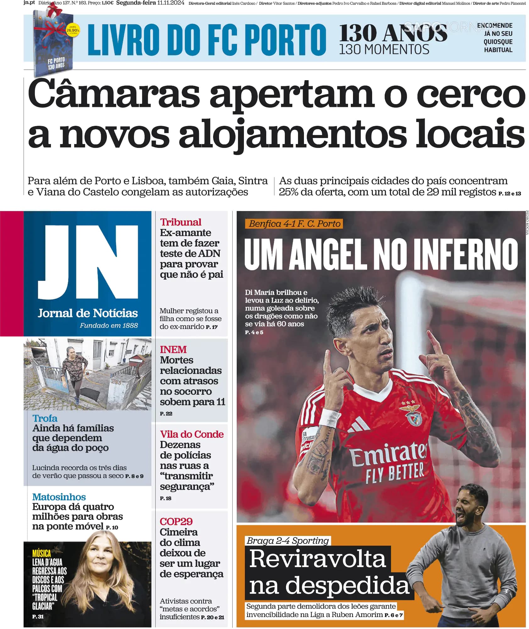 Capa Jornal de Notícias