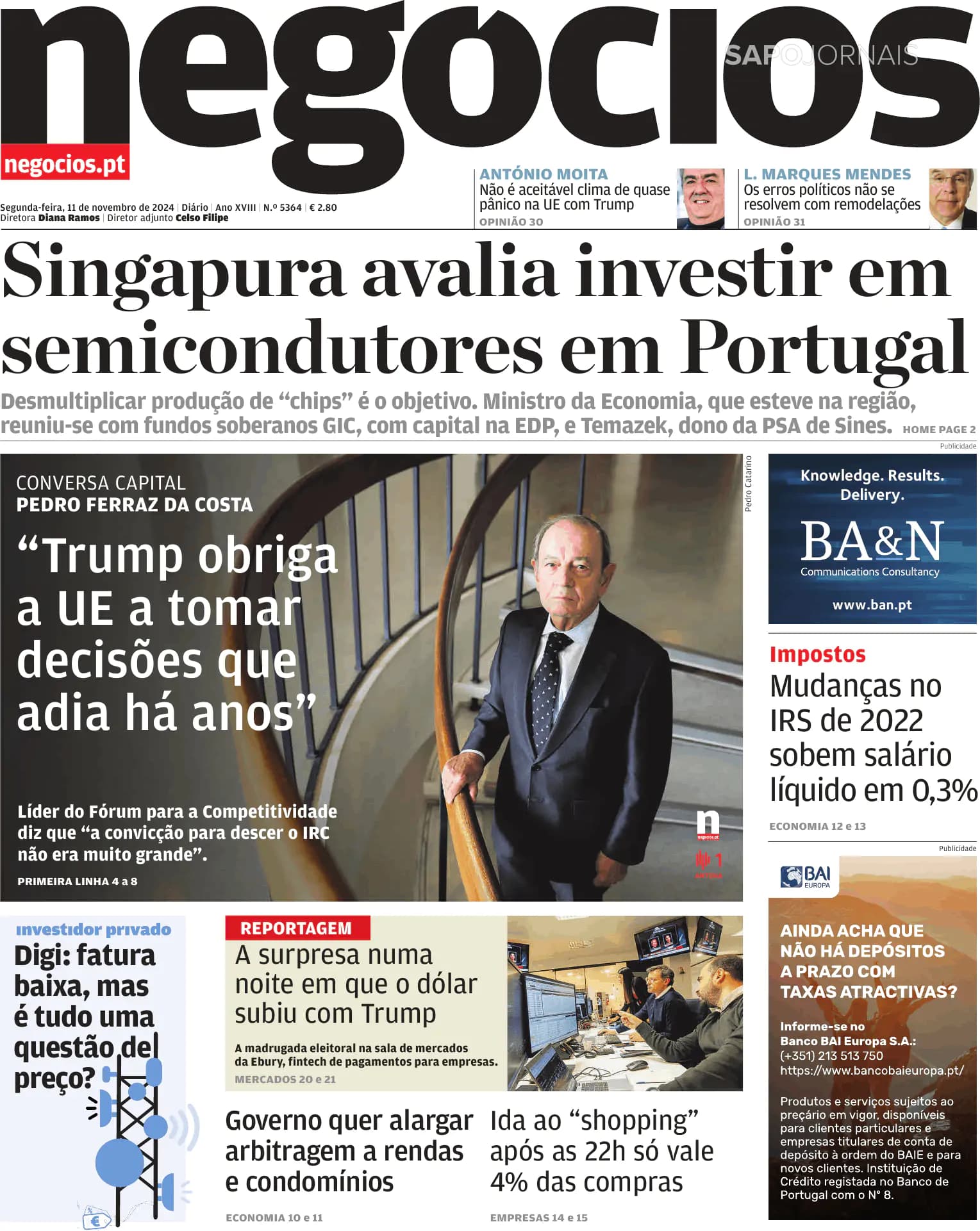 Capa Jornal de Negócios