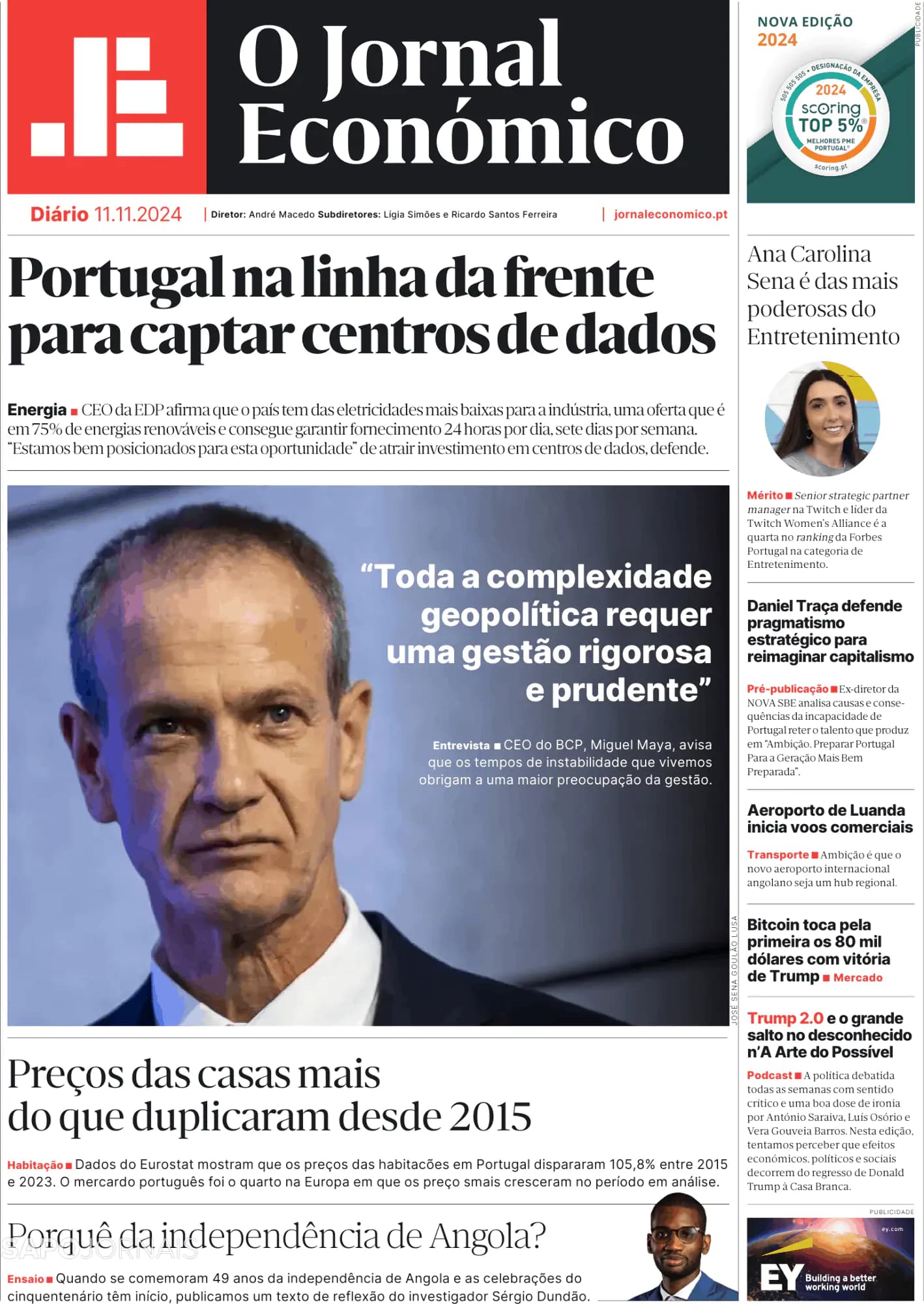 Capa O Jornal Económico