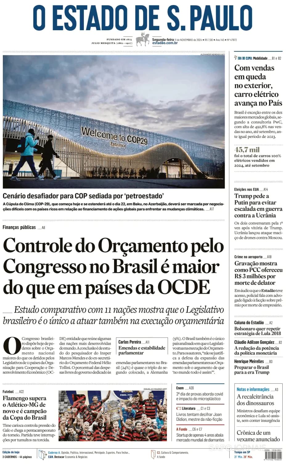 Capa O Estado de S. Paulo