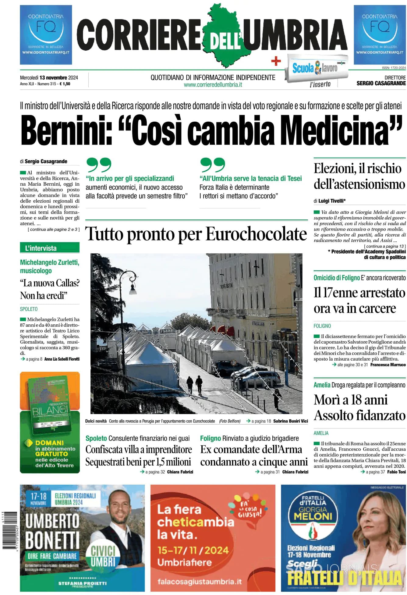 Capa Corriere dell'Umbria