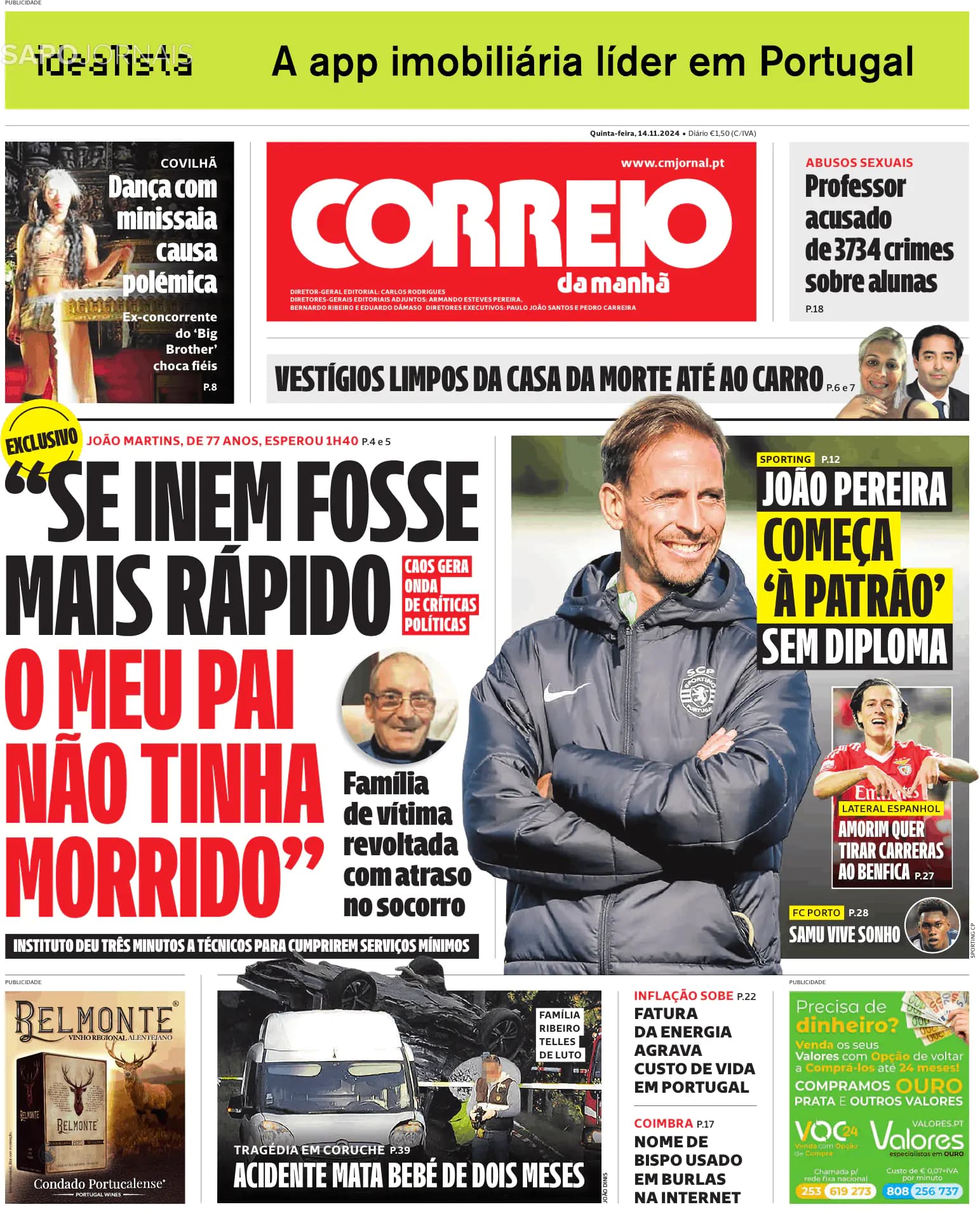 Capa Correio da Manhã