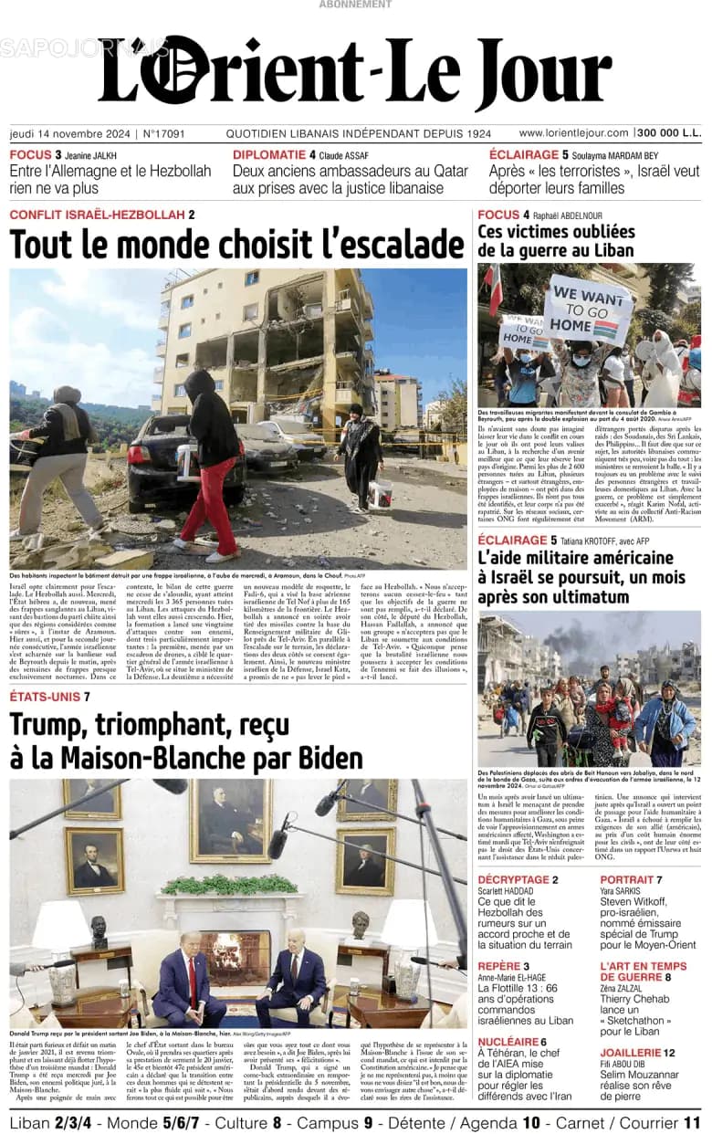 Capa L'orient le jour