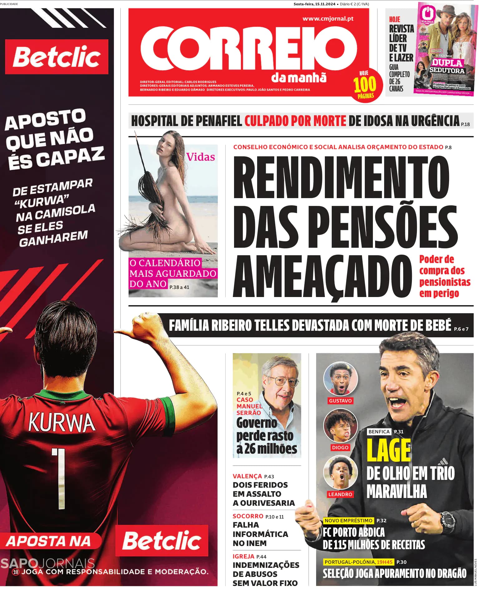 Capa Correio da Manhã