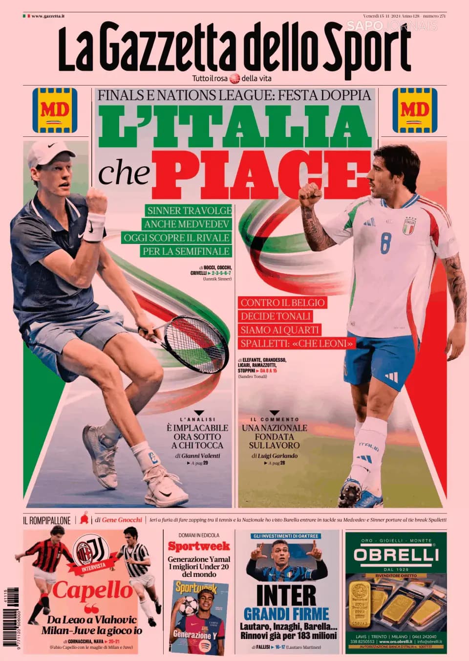 Capa Gazzetta dello Sport