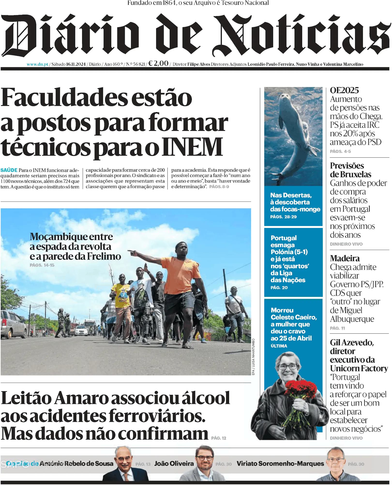 Capa Diário de Notícias