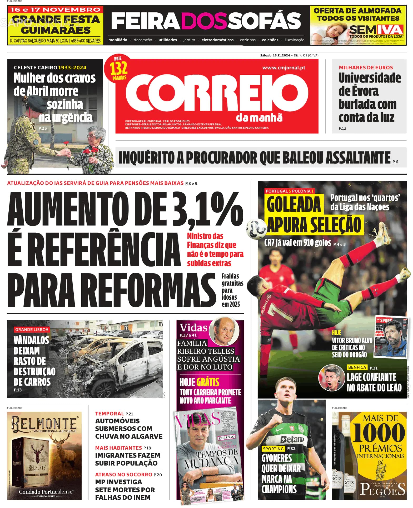 Capa Correio da Manhã