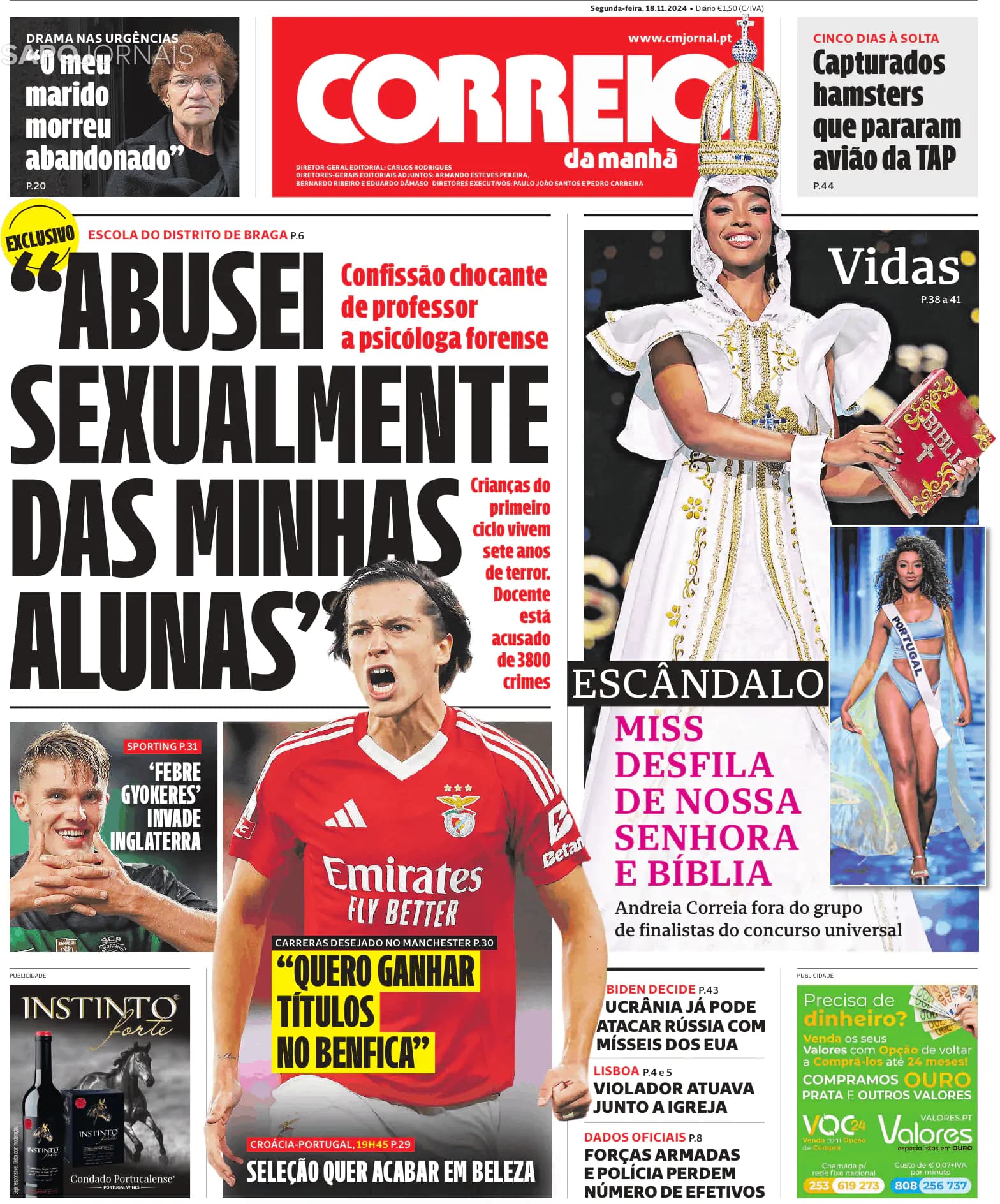 Capa Correio da Manhã