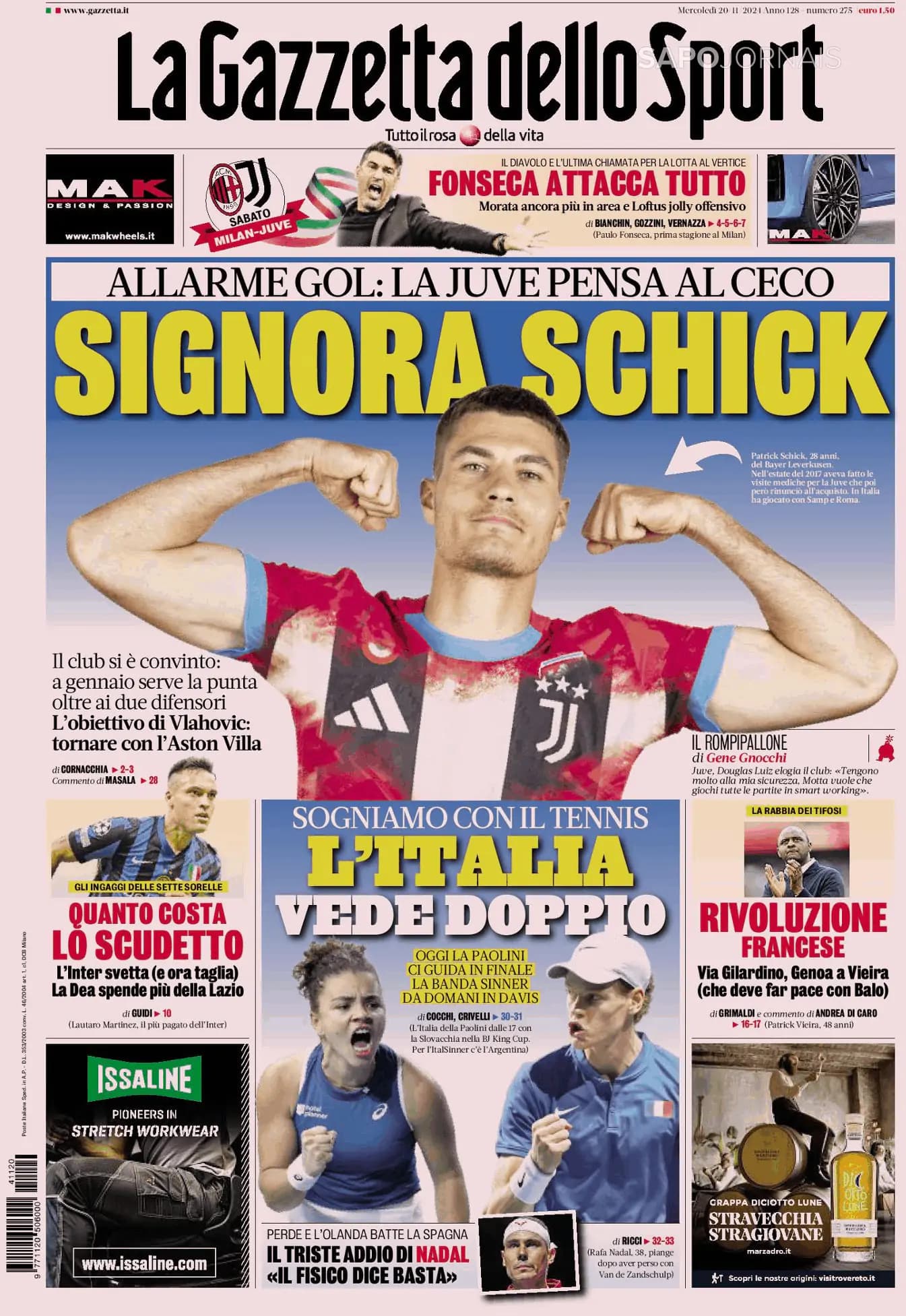 Capa Gazzetta dello Sport