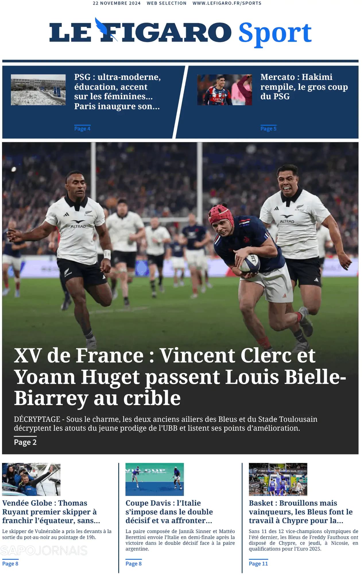 Capa Le Figaro Sport