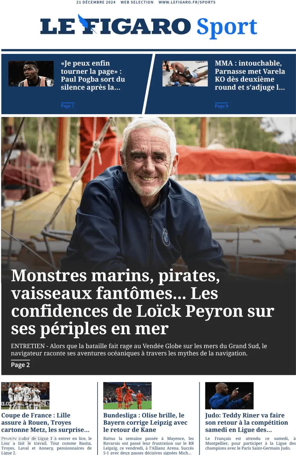 Capa Le Figaro Sport