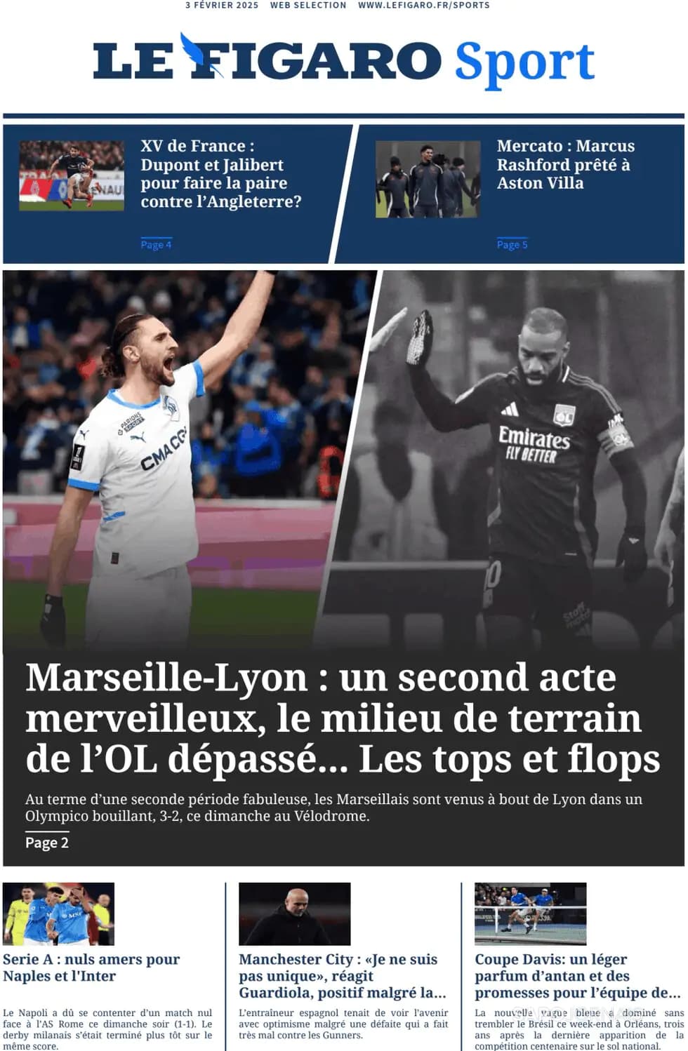 Capa Le Figaro Sport