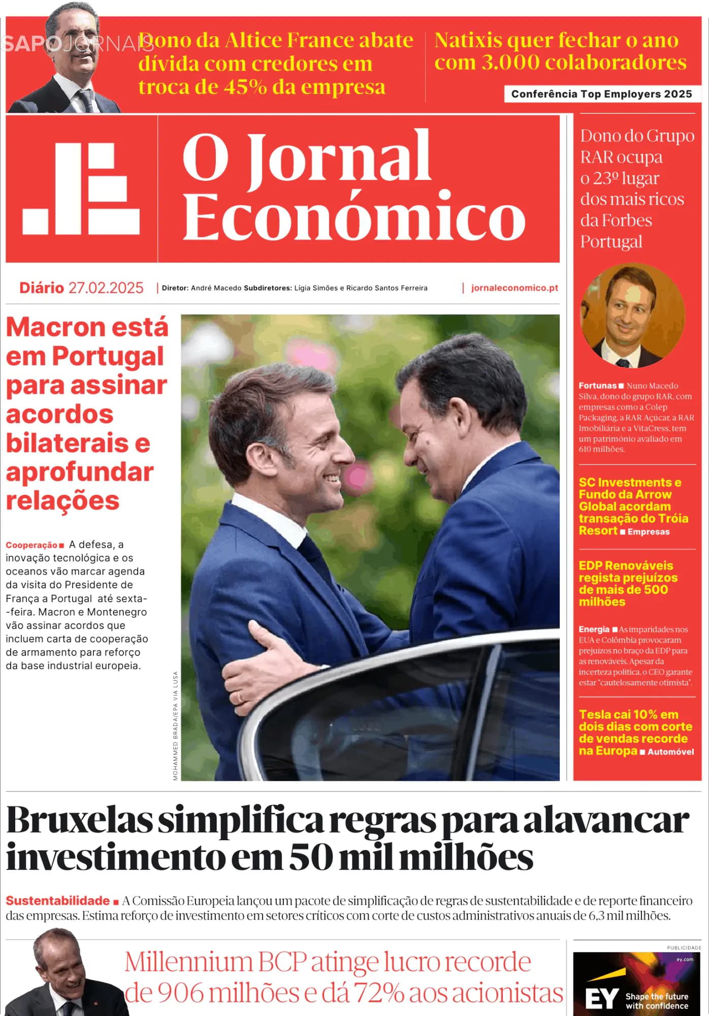 Capa O Jornal Económico