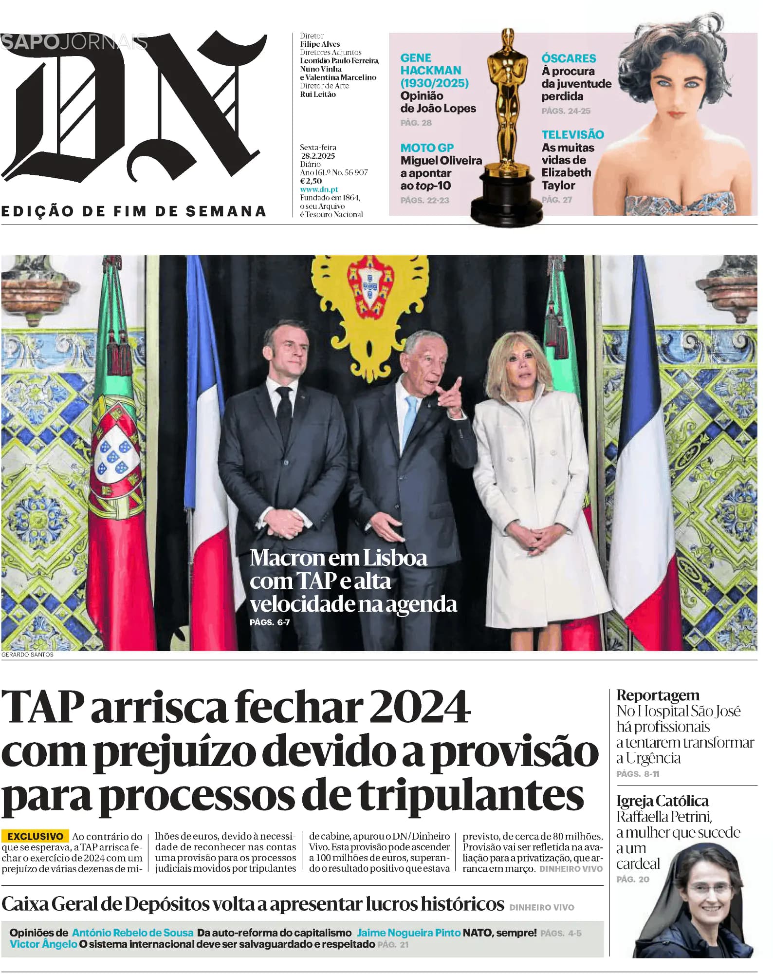 Capa Diário de Notícias