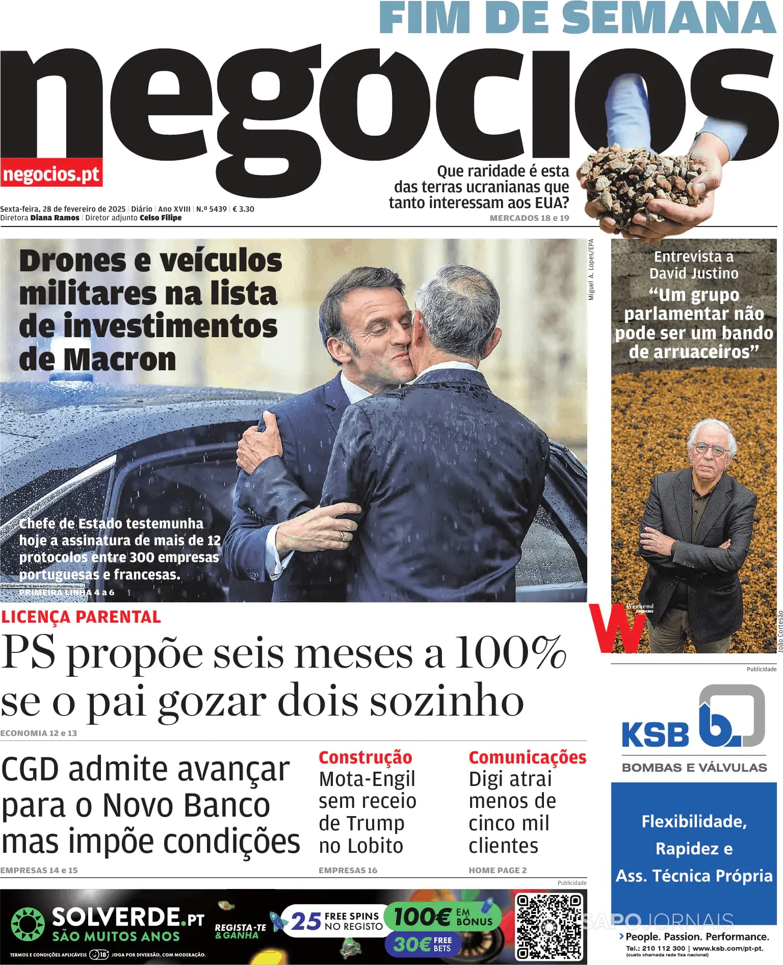 Capa Jornal de Negócios