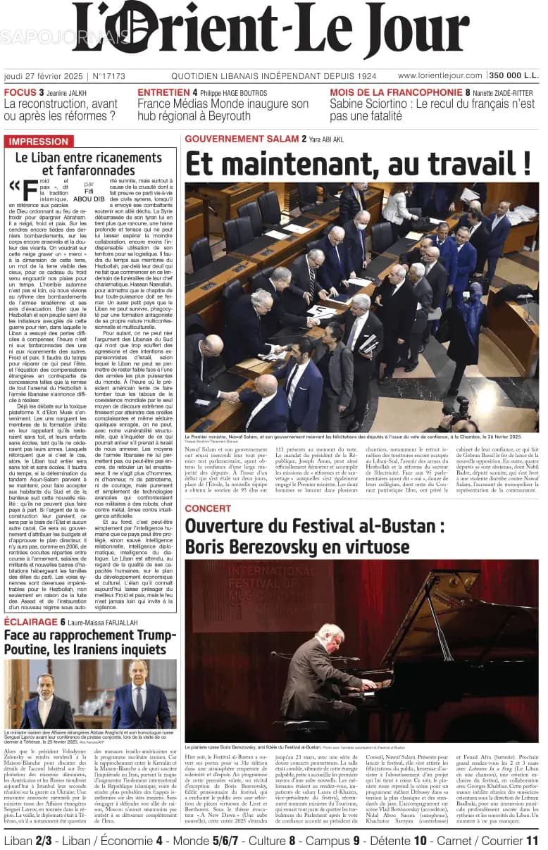 Capa L'orient le jour