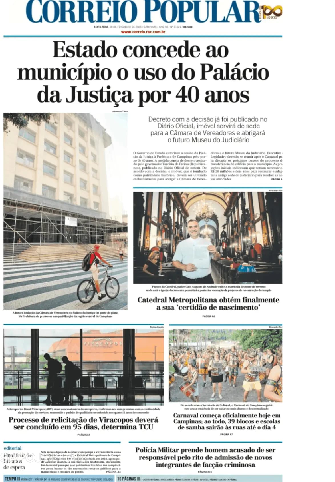 Capa Correio Popular