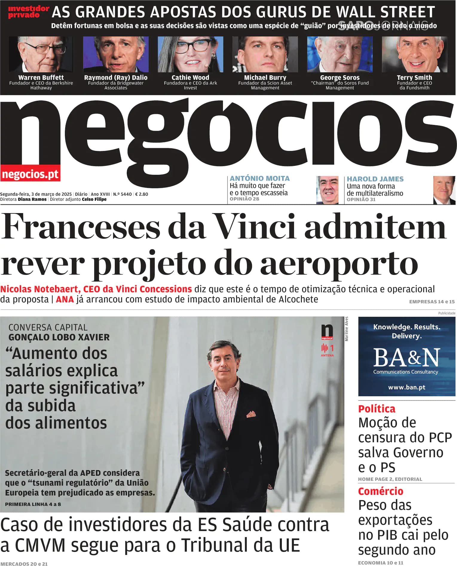 Capa Jornal de Negócios