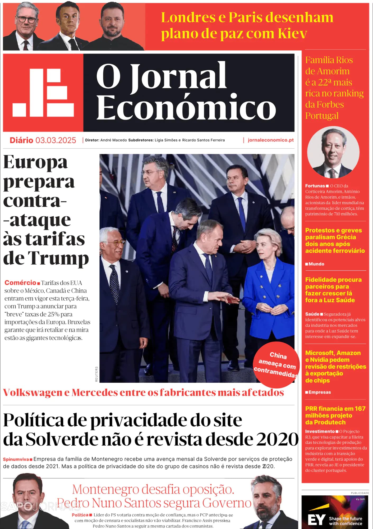 Capa O Jornal Económico