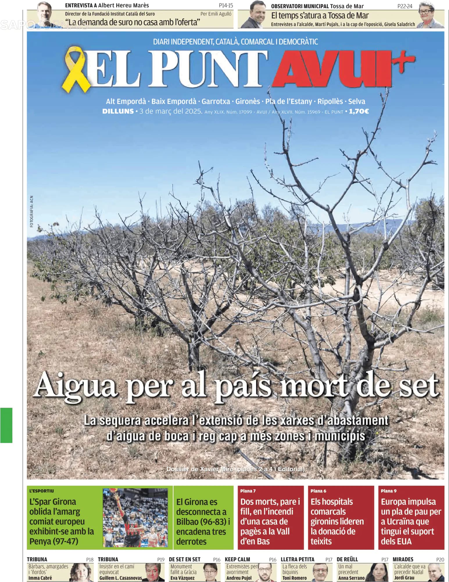 Capa El Punt Avui | Edició Girona