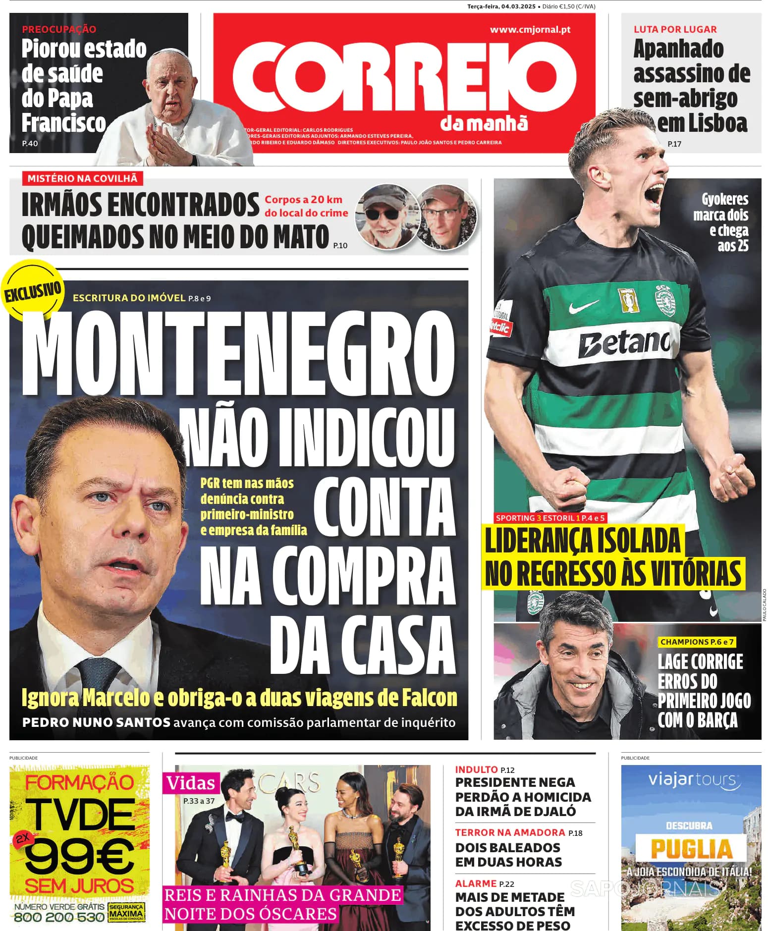 Capa Correio da Manhã