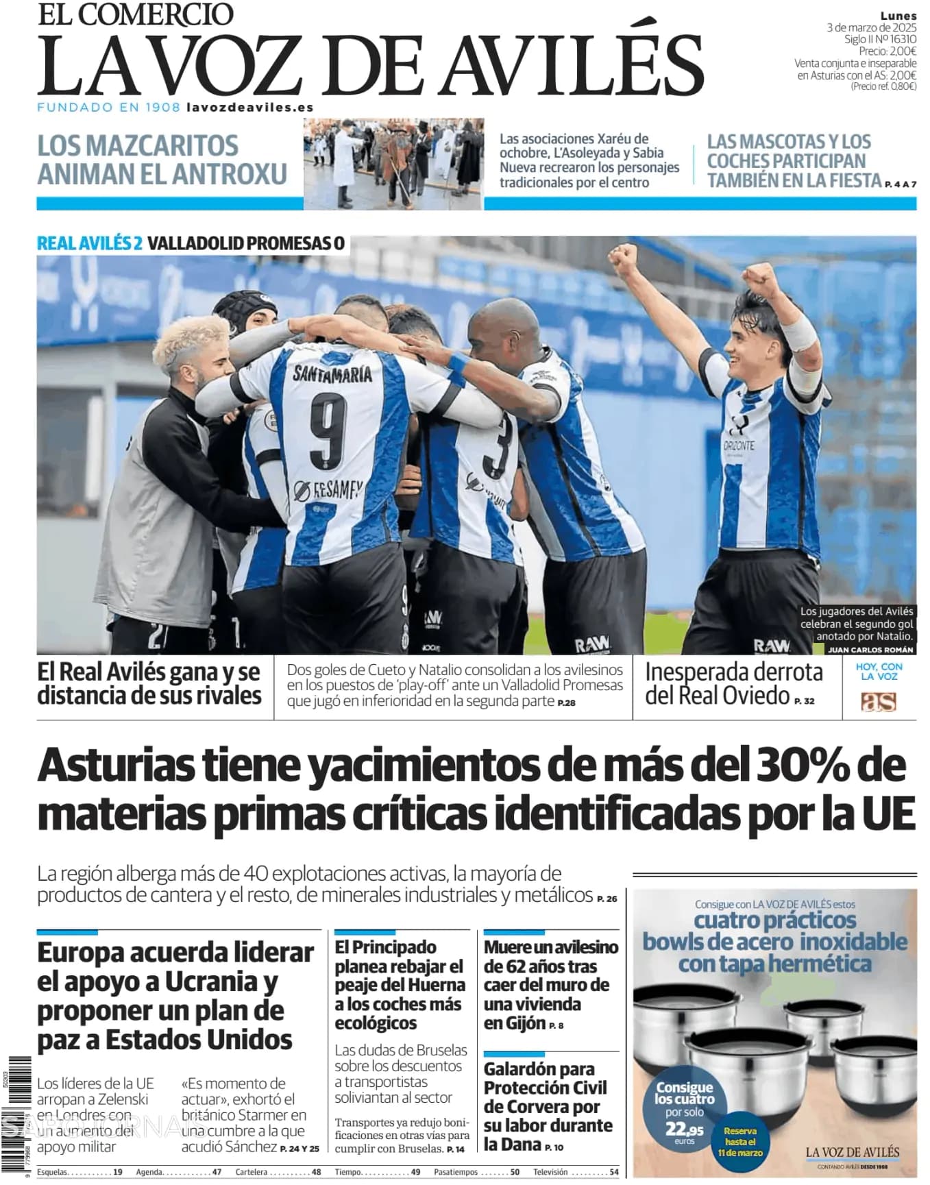 Capa El Comercio La Voz de Avilés