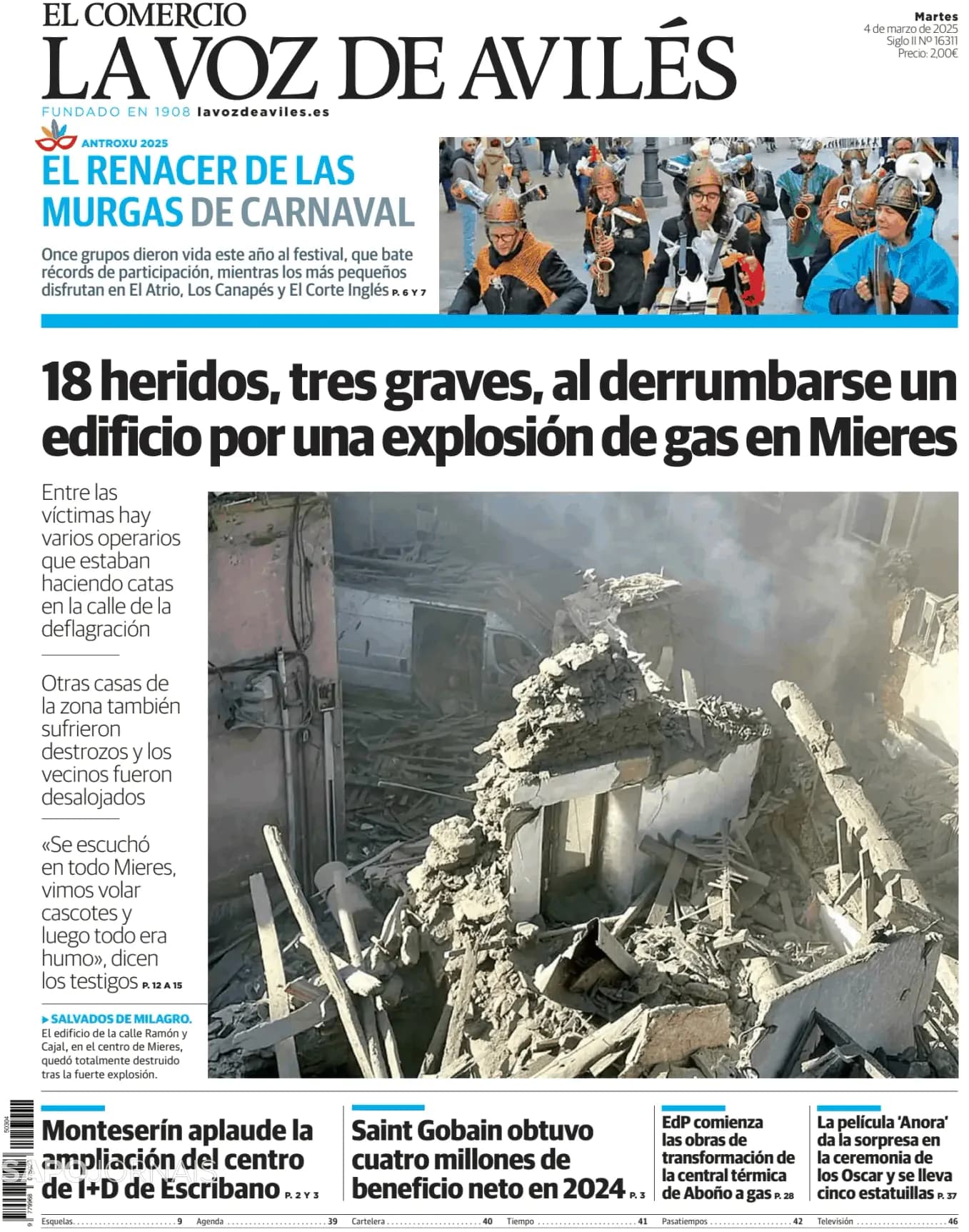 Capa El Comercio La Voz de Avilés