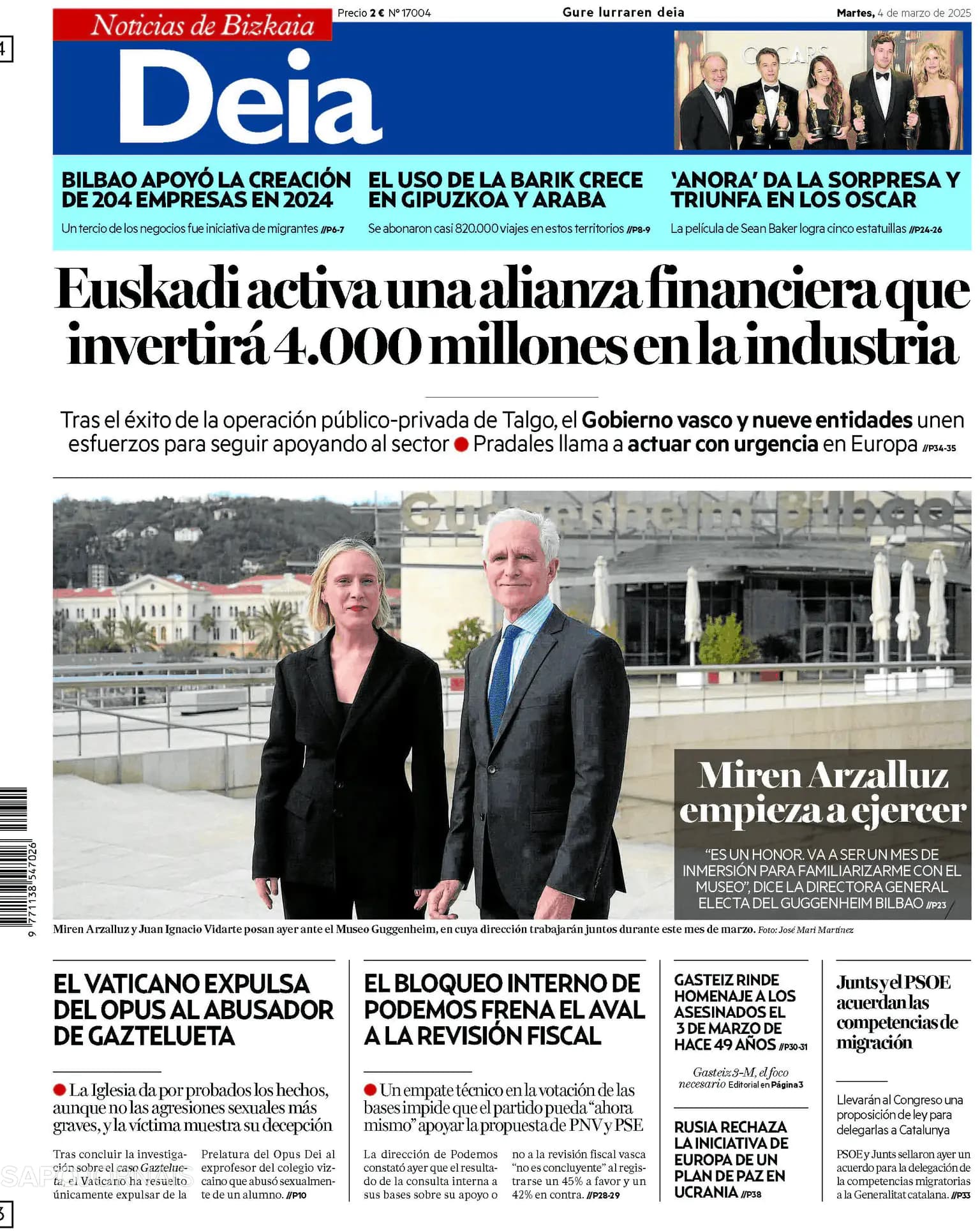 Capa Deia-Noticias de Bizkaia