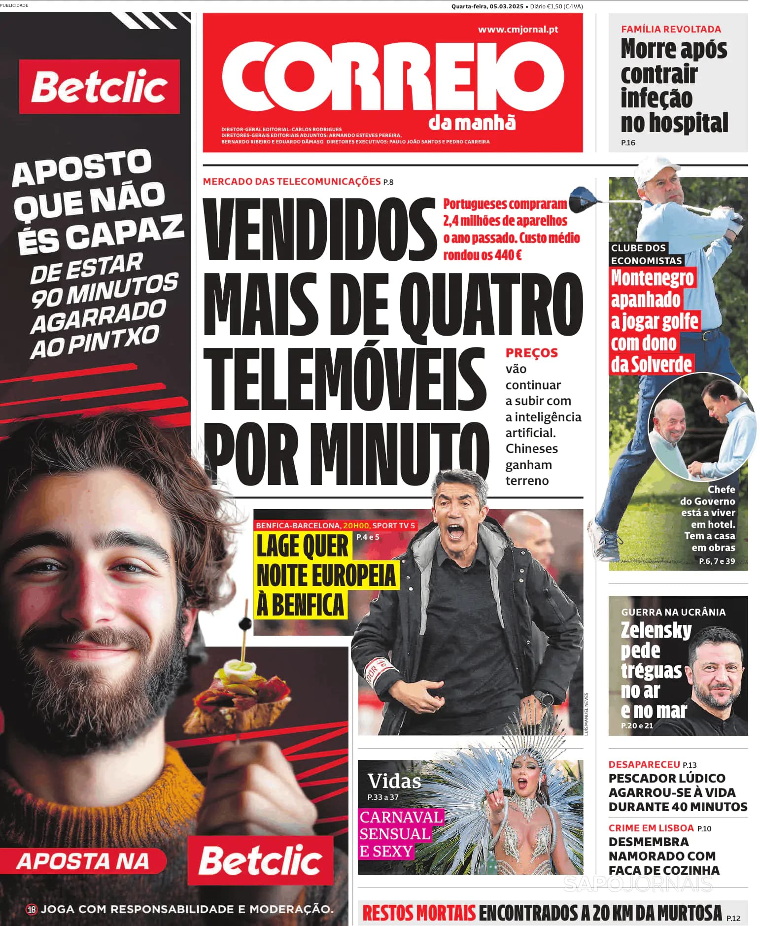 Capa Correio da Manhã