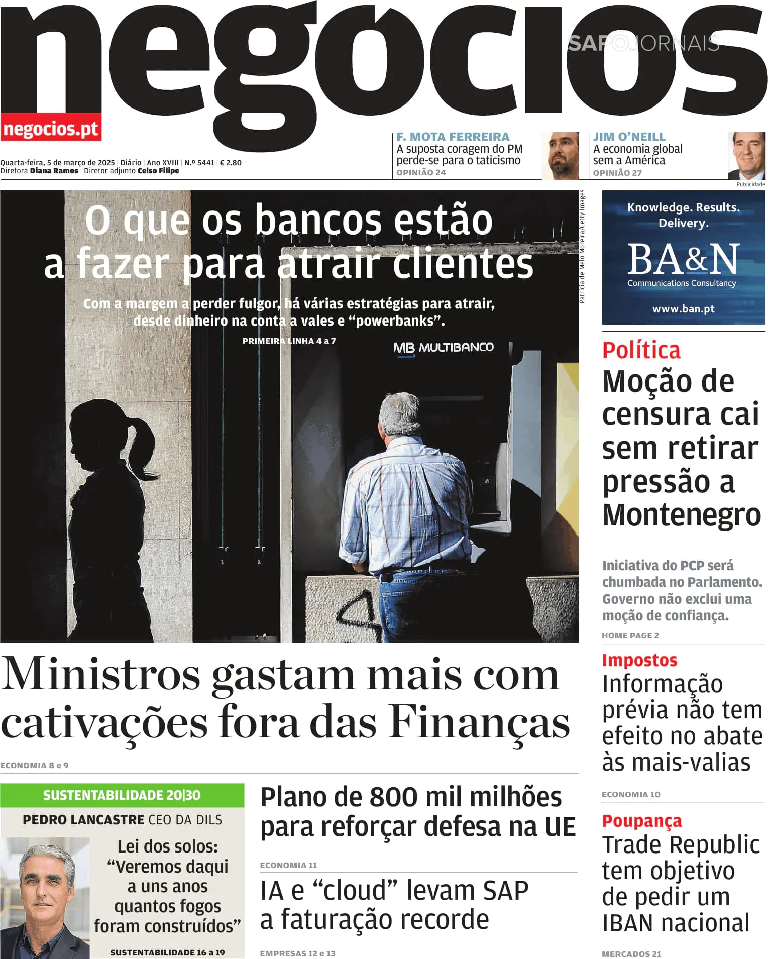 Capa Jornal de Negócios