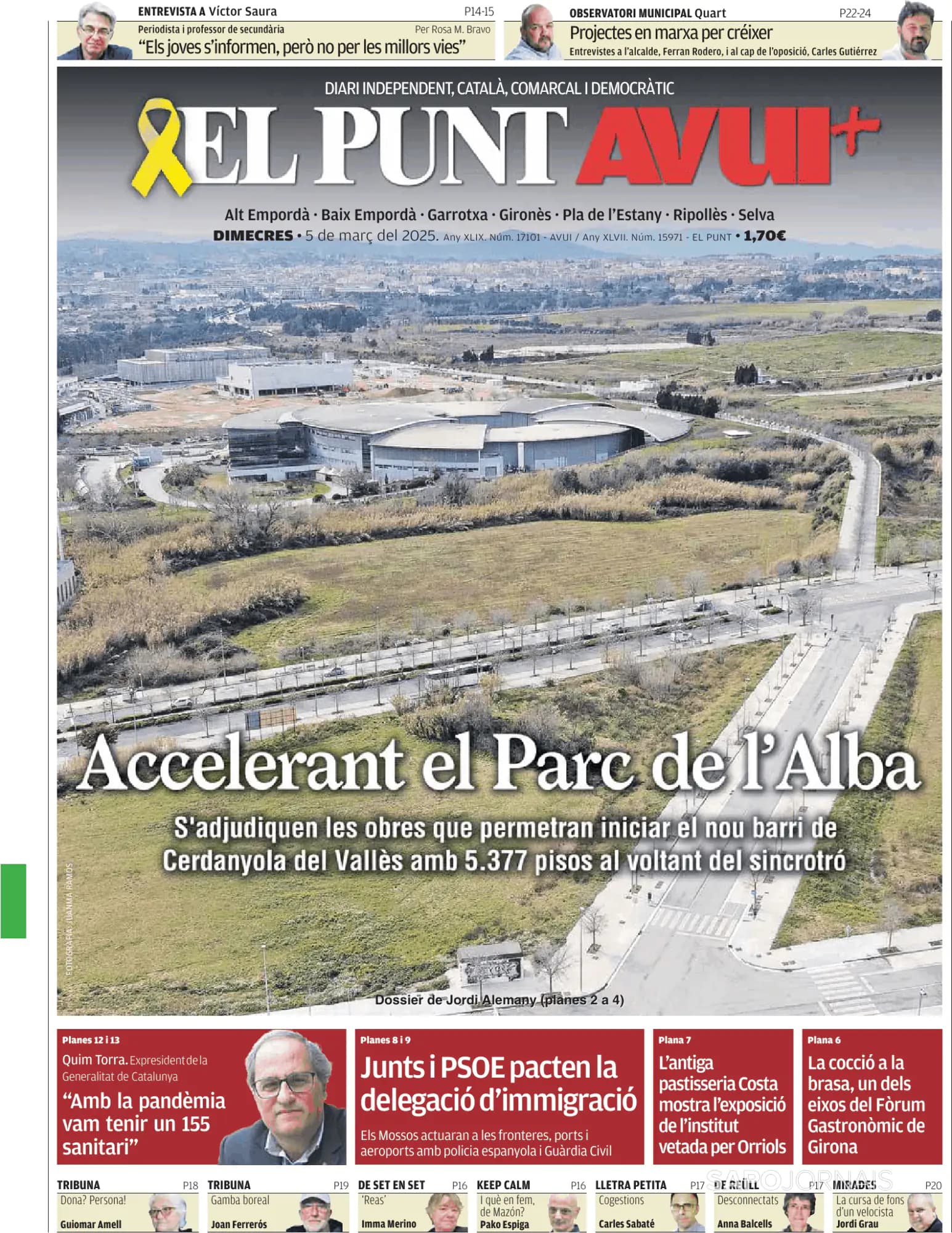 Capa El Punt Avui | Edició Girona