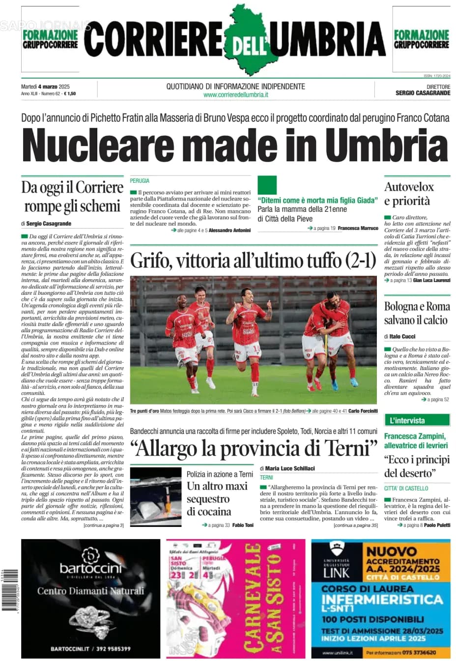 Capa Corriere dell'Umbria