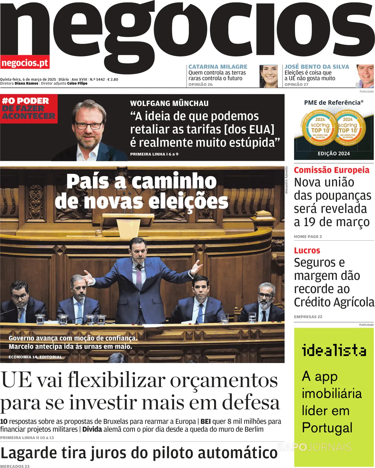 Capa Jornal de Negócios