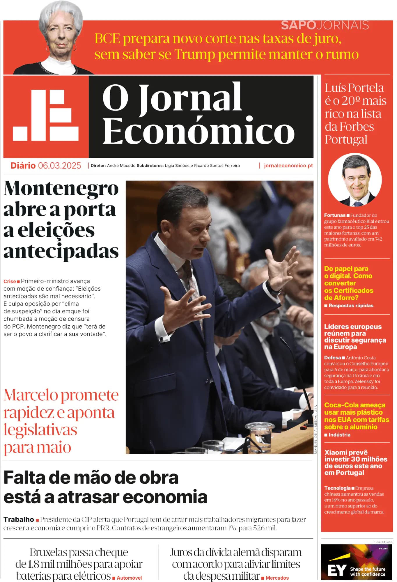 Capa O Jornal Económico