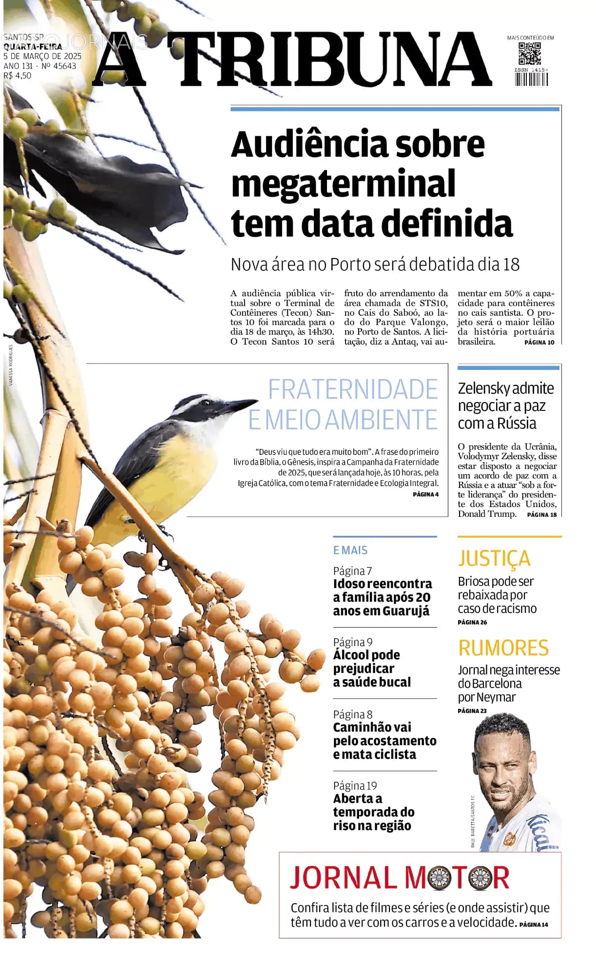 Capa A Tribuna de Santos