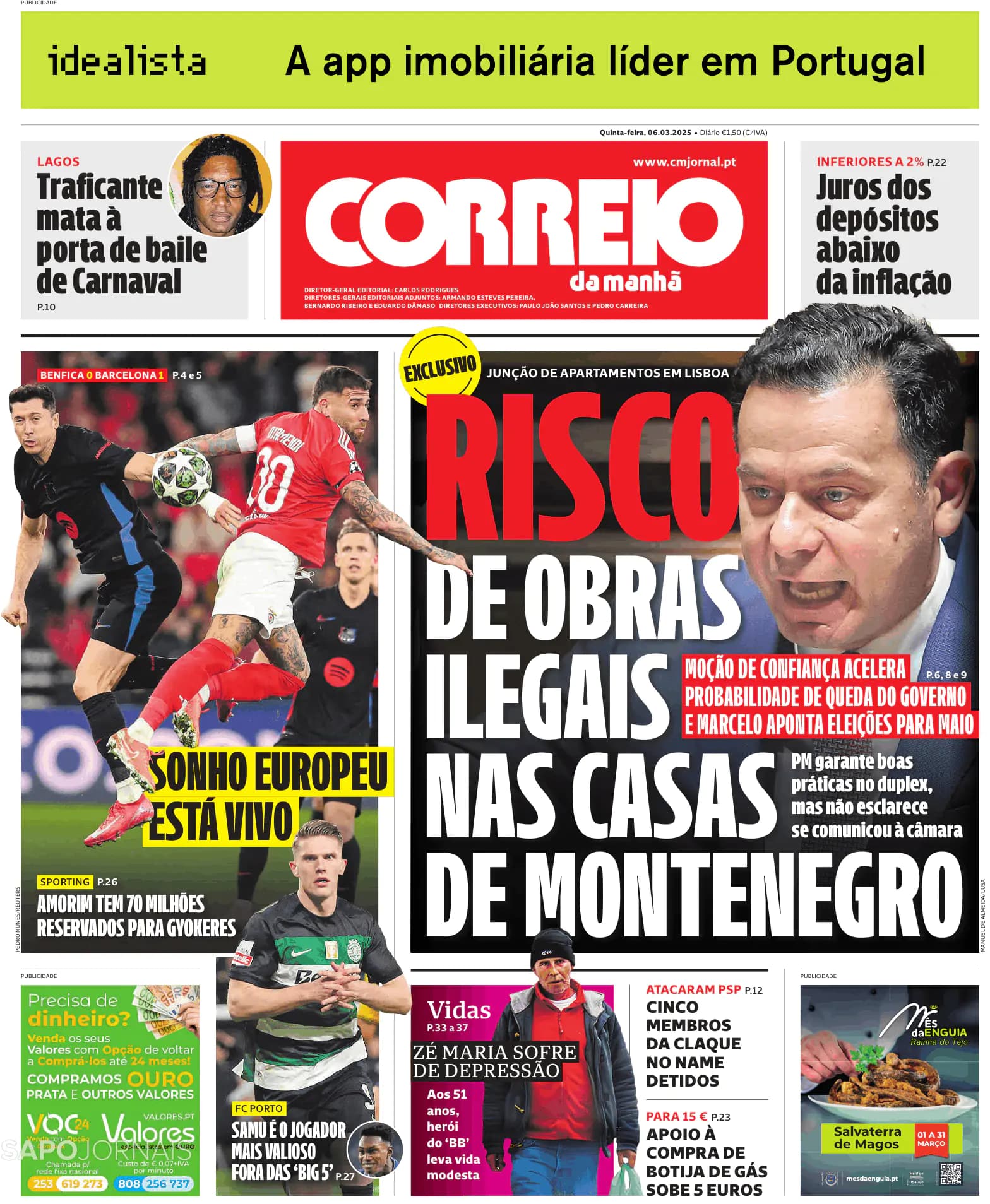 Capa Correio da Manhã