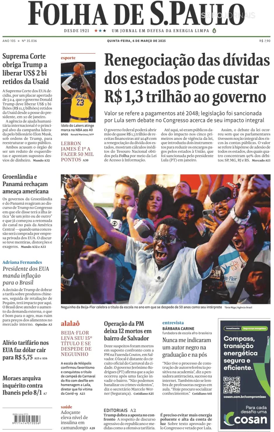 Capa Folha de S. Paulo