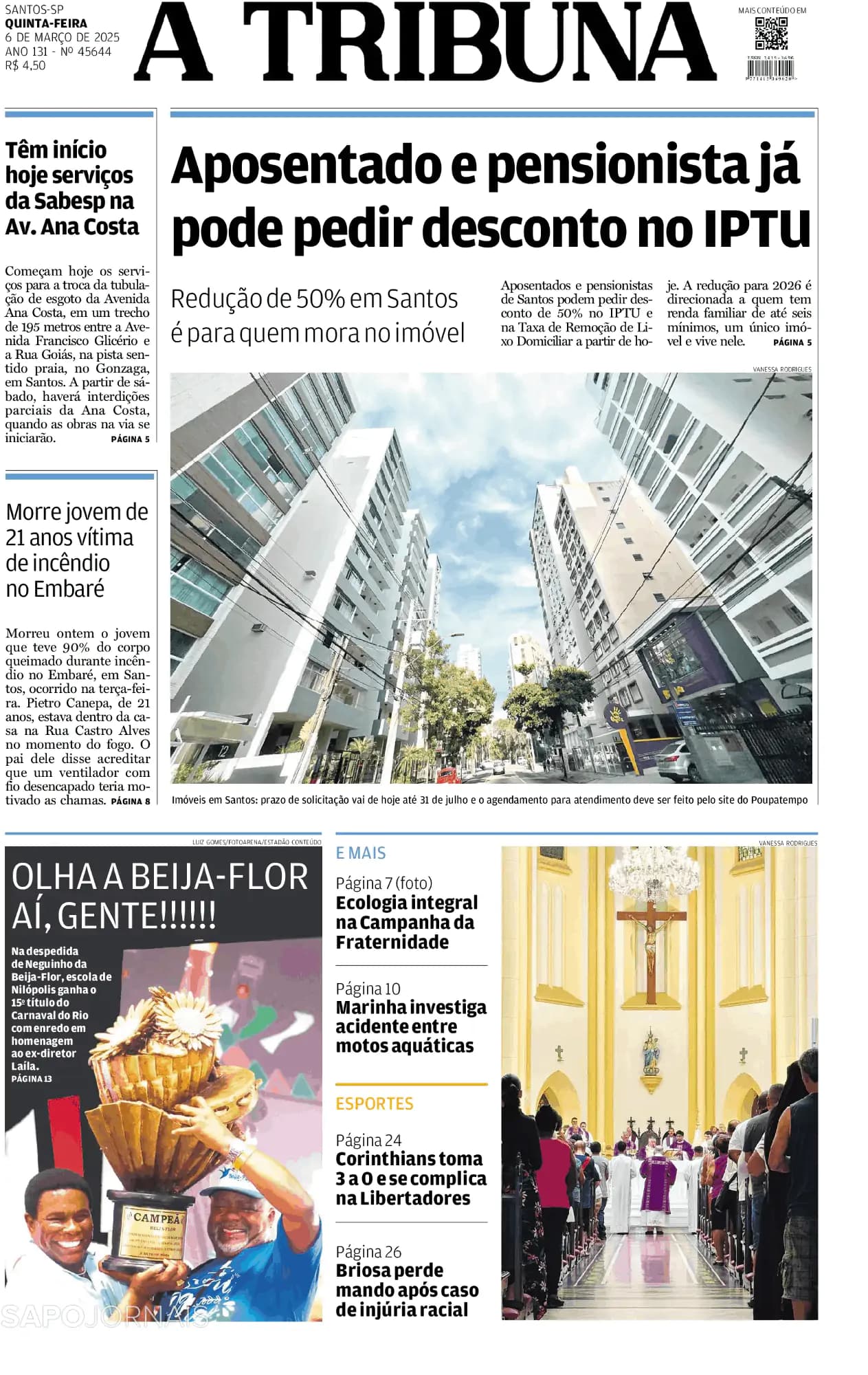 Capa A Tribuna de Santos